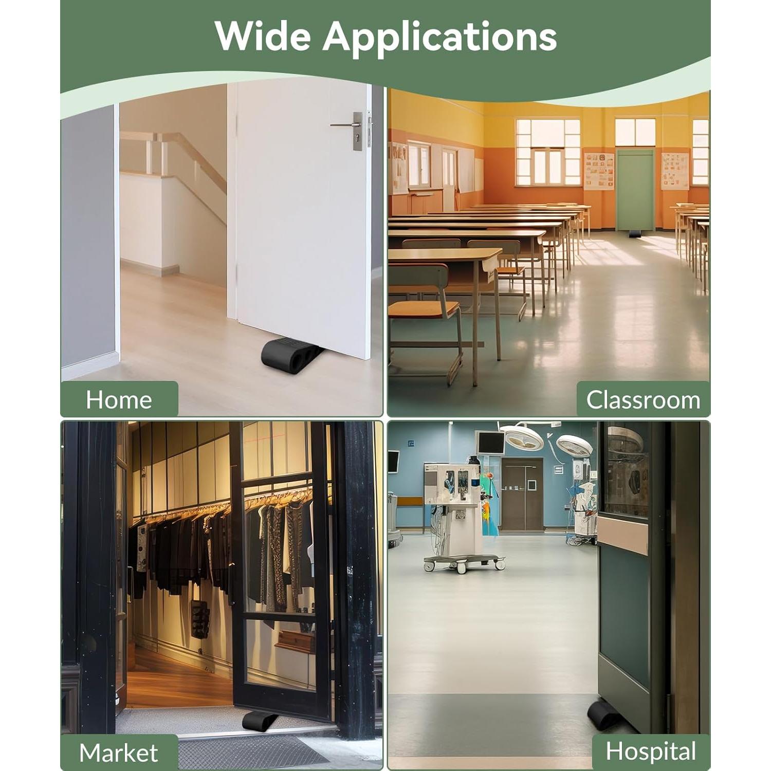 Tope de Puerta de Goma Optish 2 Piezas Alta Resistencia Negro