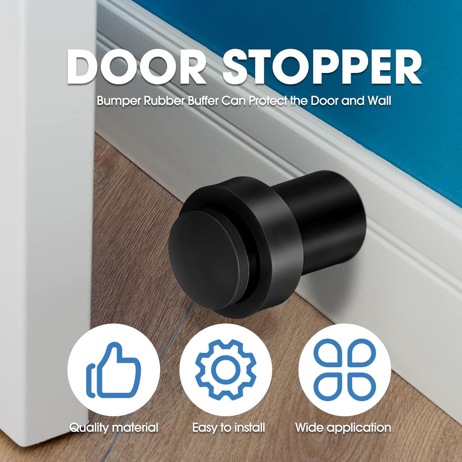 Chumia Tope de Puerta Cilíndrico Acero Inoxidable 20 Pcs Negro