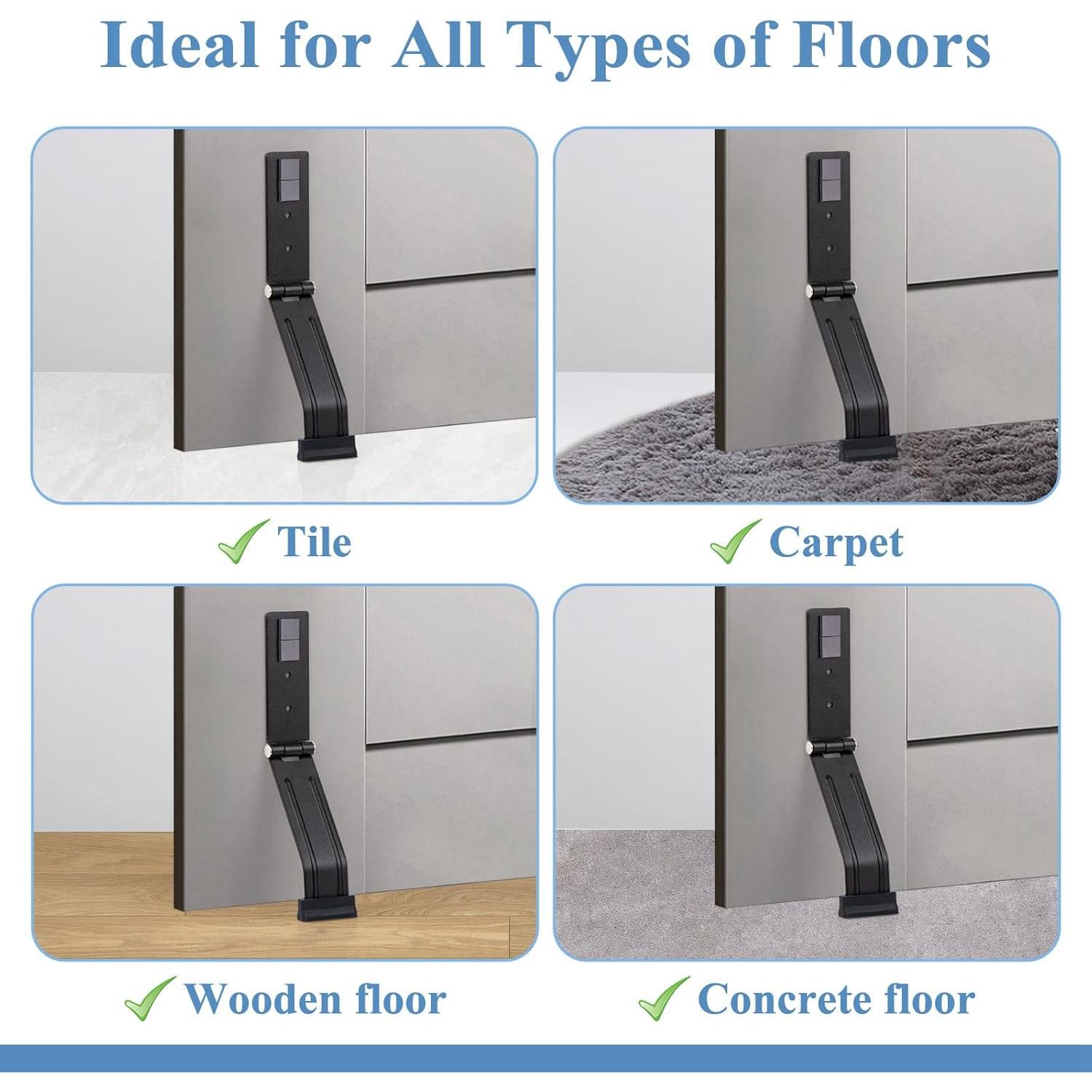 Tope de puerta Kickdown HONZUEN negro de metal con goma