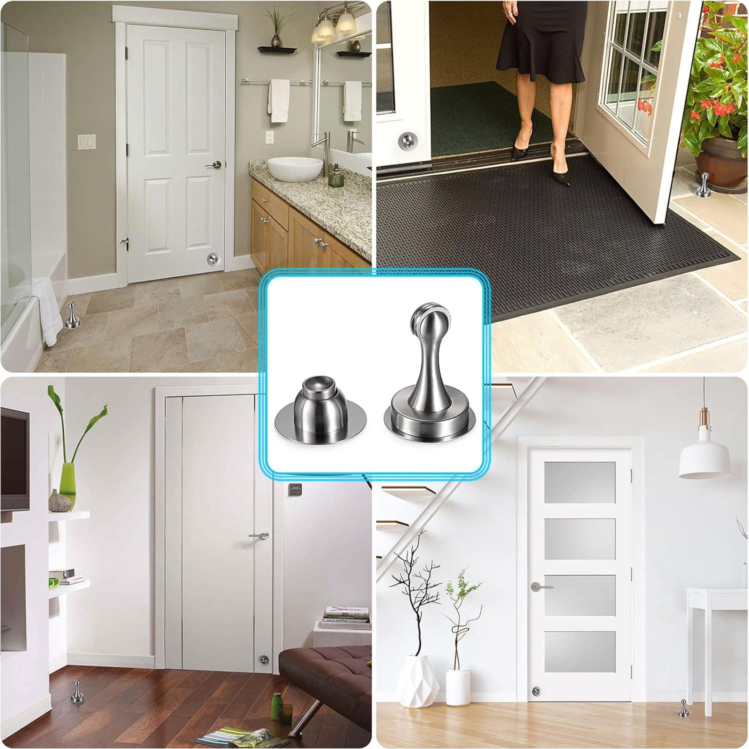 Tope de Puerta Magnético Sumnacon Acero Inoxidable Plata