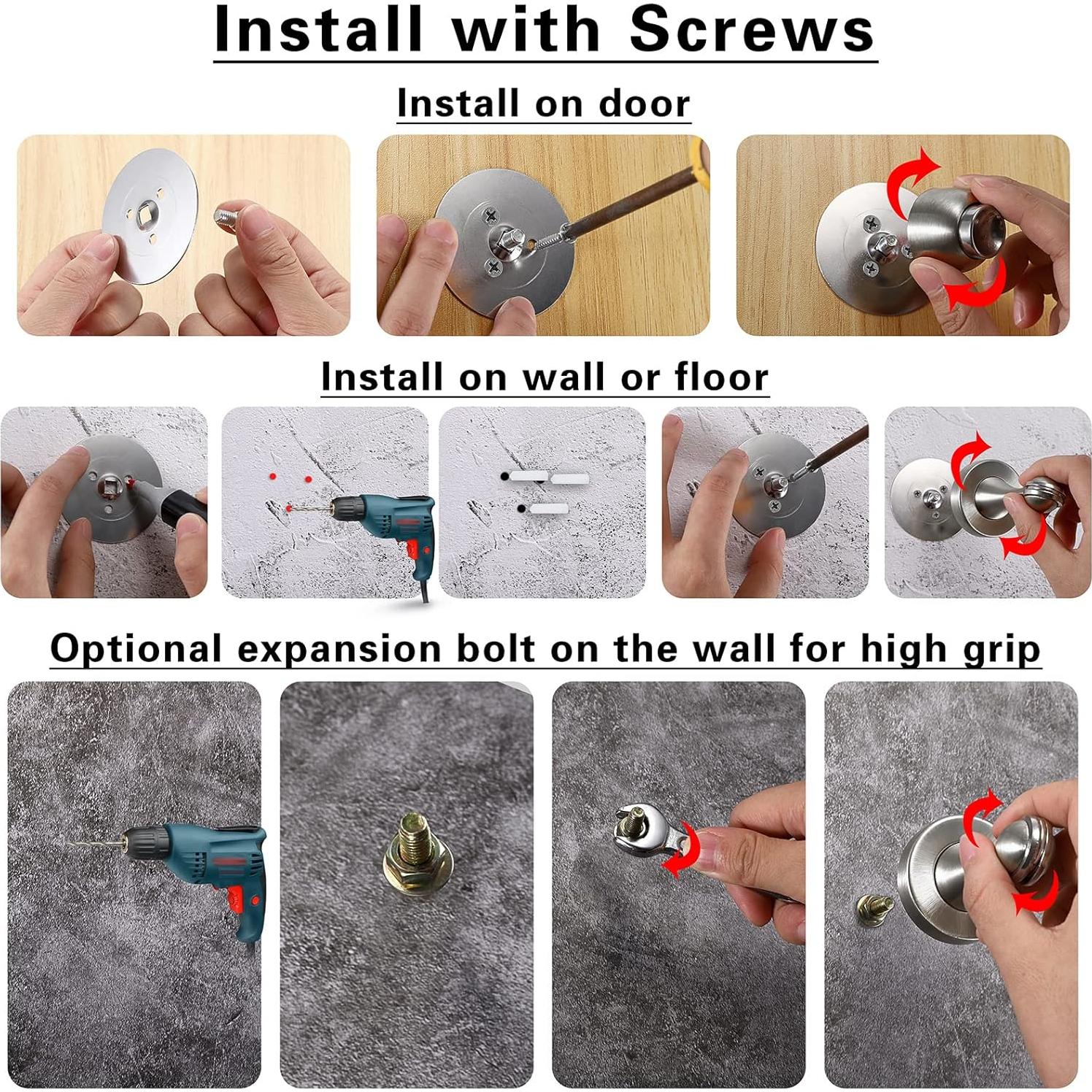 Tope de Puerta Magnético Sumnacon Acero Inoxidable Plata