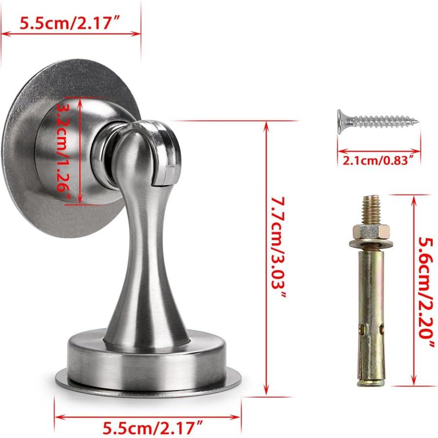 Tope de Puerta Magnético Sumnacon Acero Inoxidable Plata