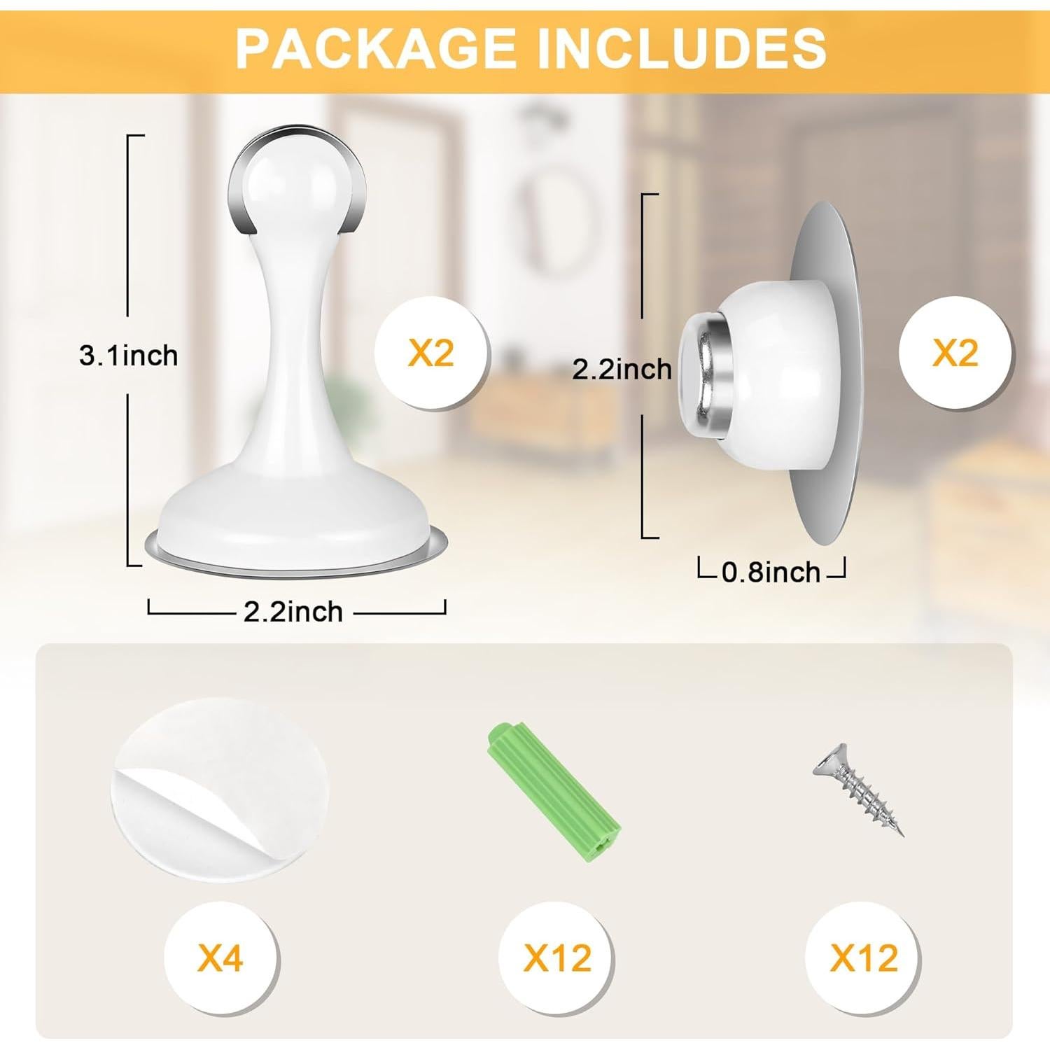 Topes de Puerta Magnéticos Profasion 2 Paquete Acero Inoxidable