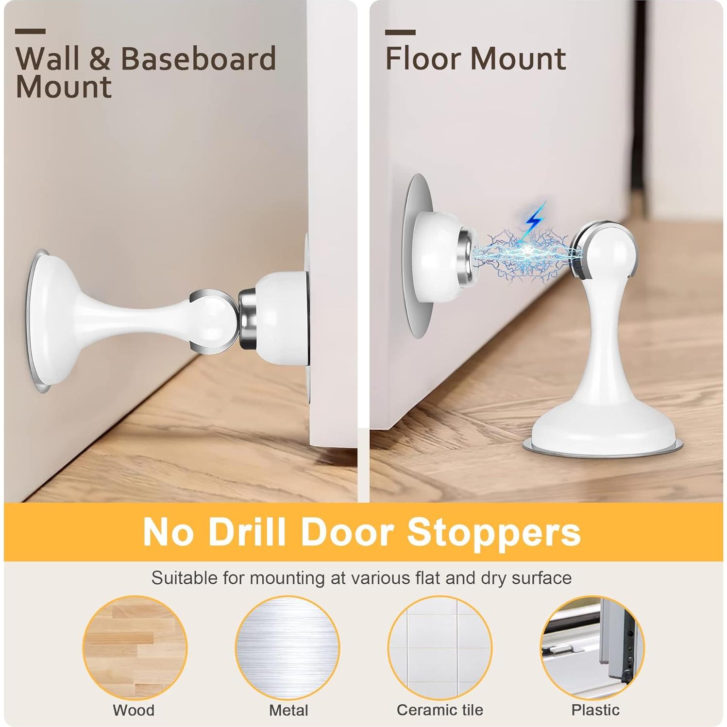 Topes de Puerta Magnéticos Profasion 2 Paquete Acero Inoxidable