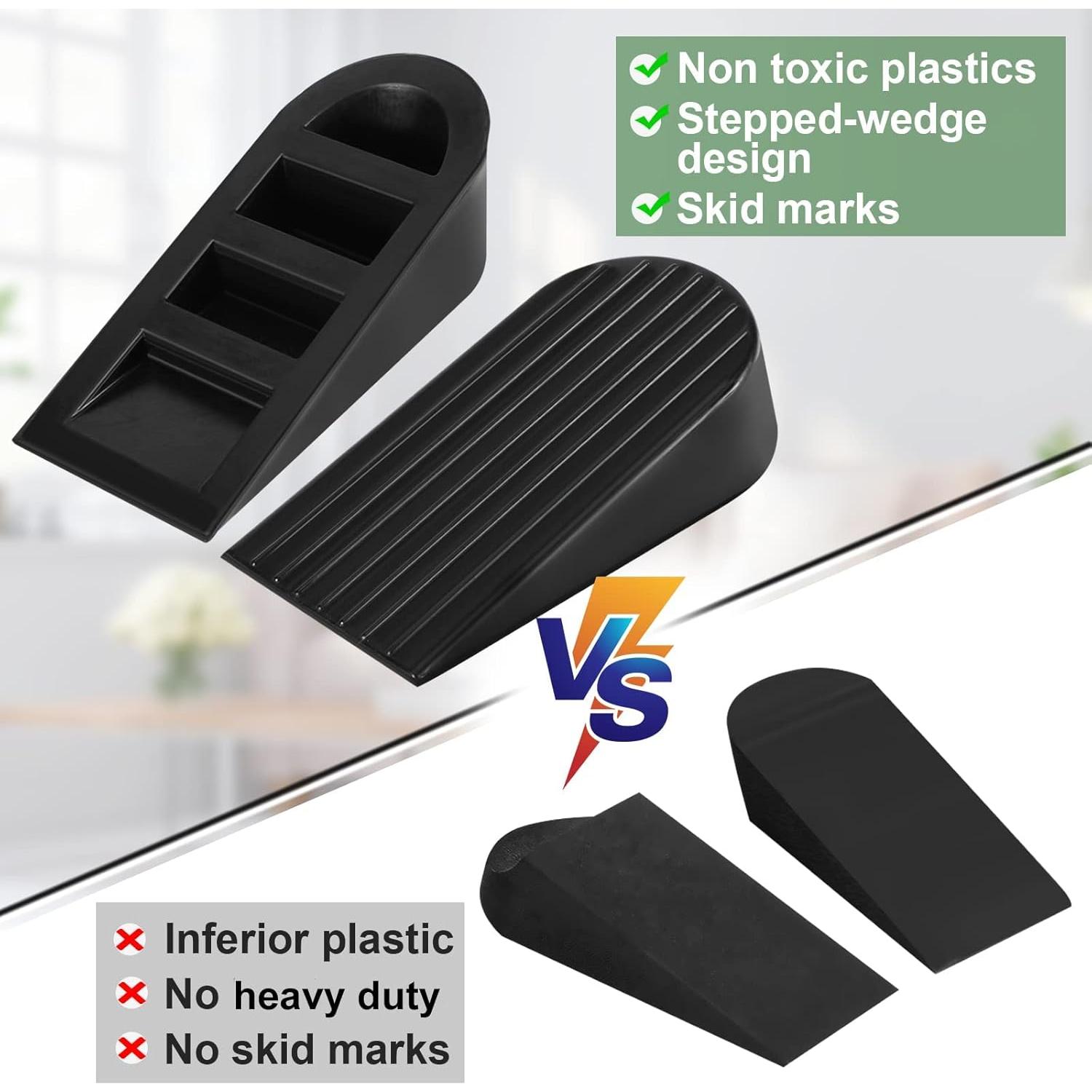 Tope de puerta grande Talkfun 2 paquetes goma negra 4.8 cm