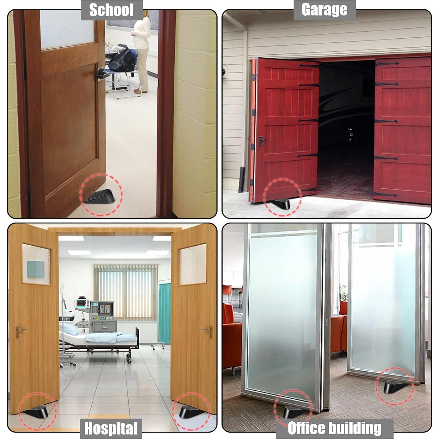 Tope de puerta grande Talkfun 2 paquetes goma negra 4.8 cm