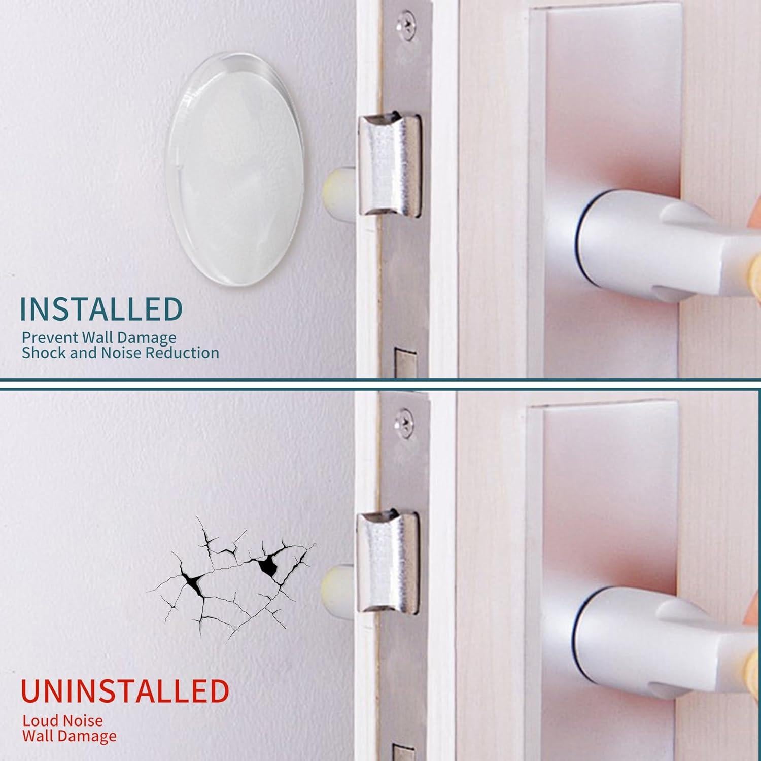 Topes de puerta Bflaae 12 piezas goma transparente 5.08cm