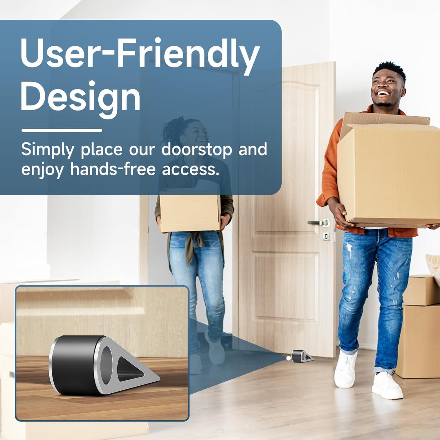 Tope de Puerta Urgeeo 2 Pcs Aluminio Antideslizante Plata