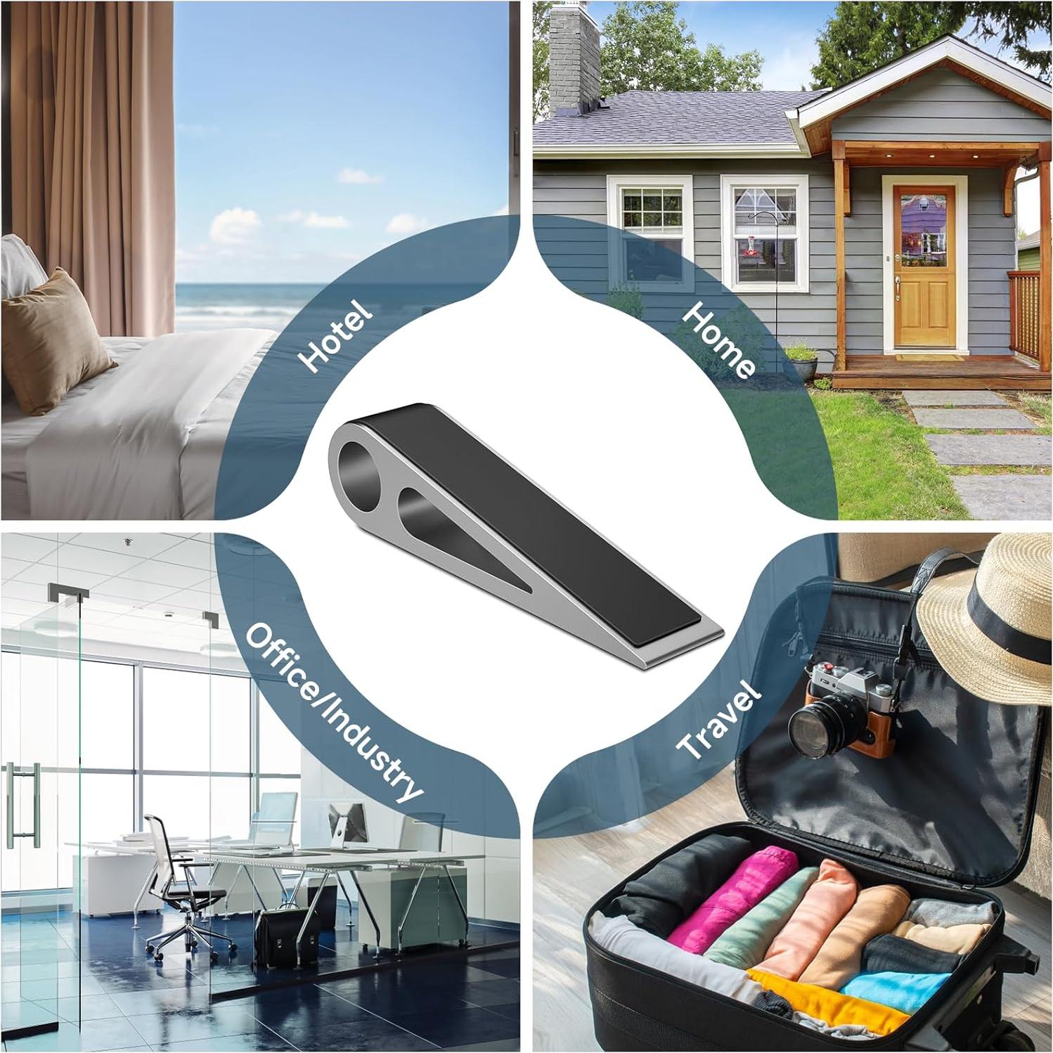 Tope de Puerta Urgeeo 2 Pcs Aluminio Antideslizante Plata