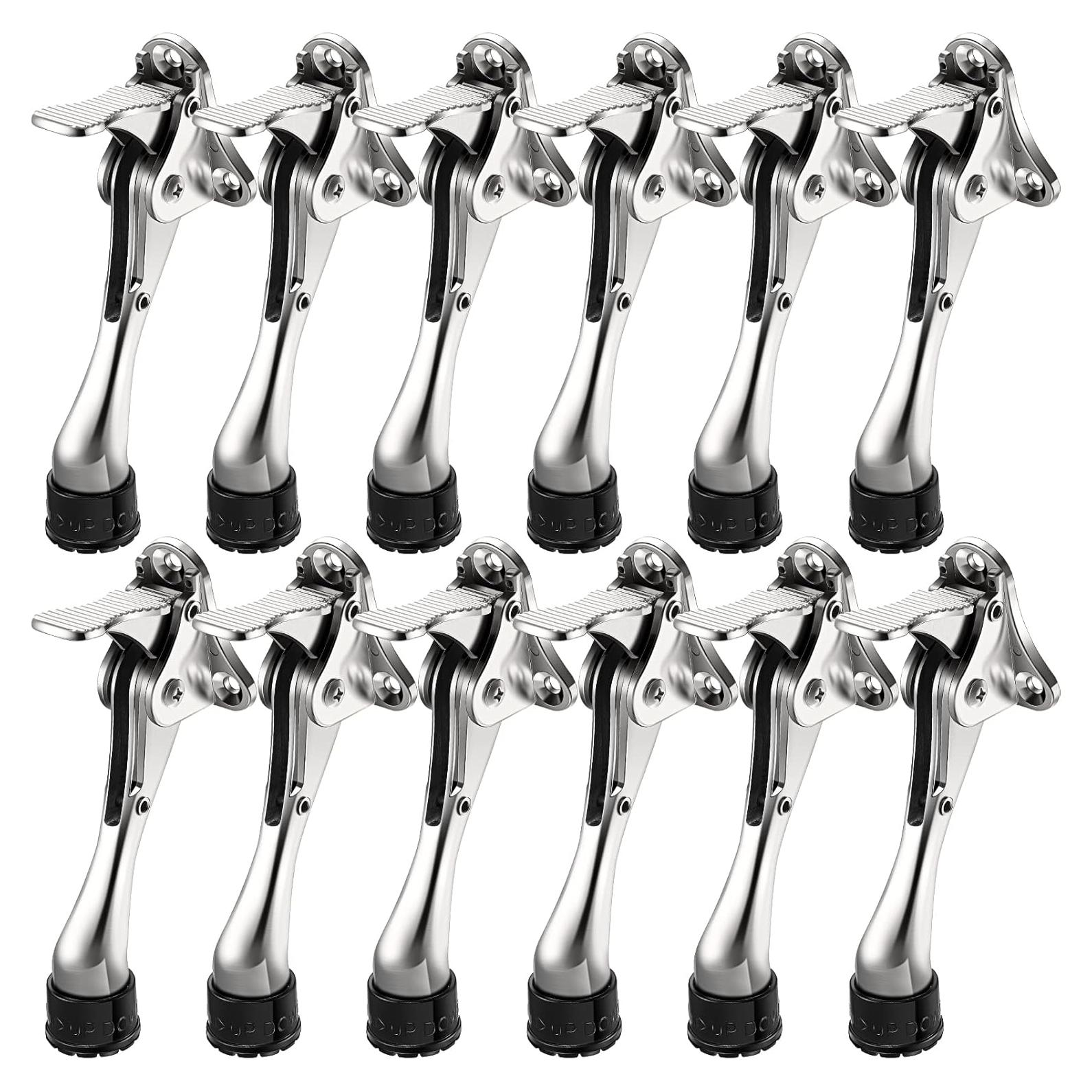 Tope de Puerta Ajustable Chumia 12 Piezas Goma Plateado