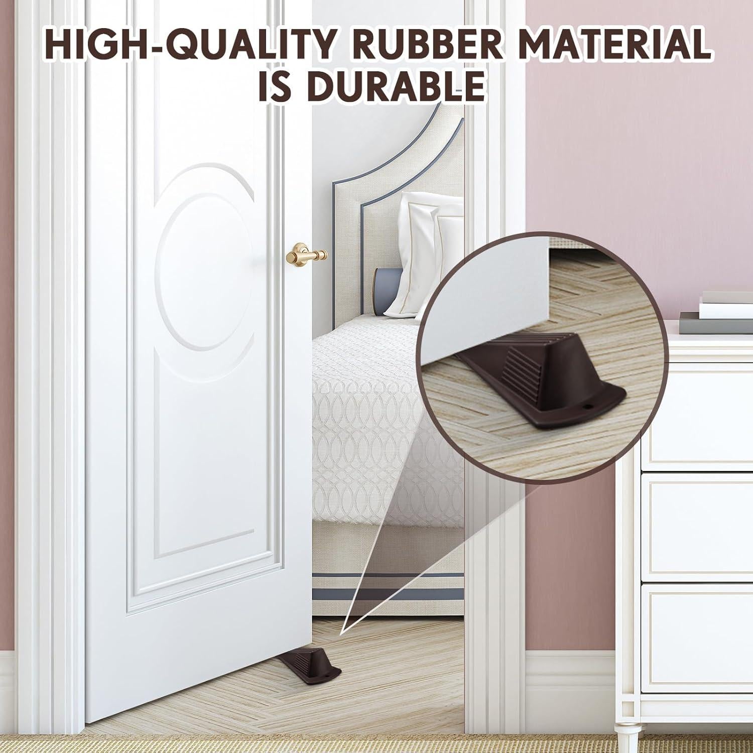 Juego de 12 Tapones de Puerta Jumbo Frienda - Goma TPR Café