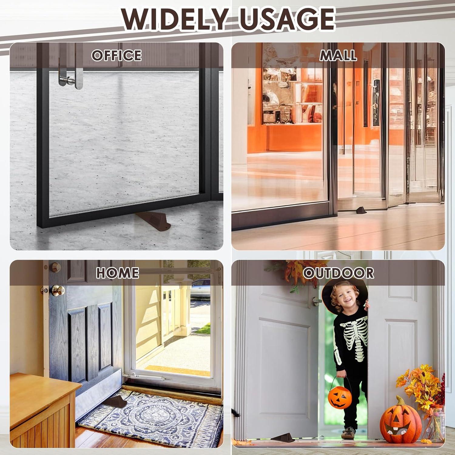 Juego de 12 Tapones de Puerta Jumbo Frienda - Goma TPR Café