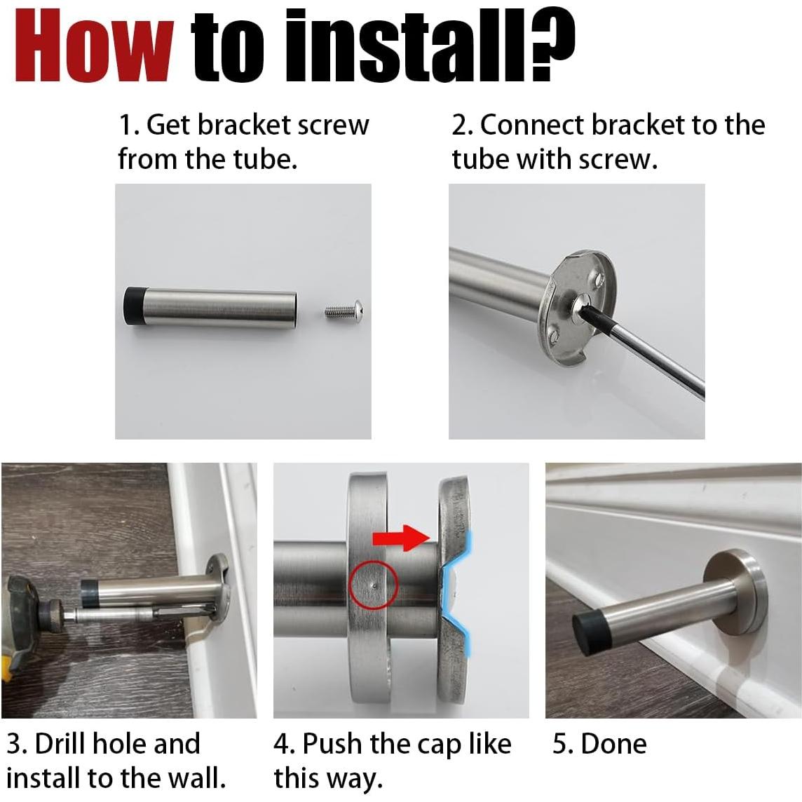 Tope de Puerta JQK Acero Inoxidable Dorado 2 Piezas