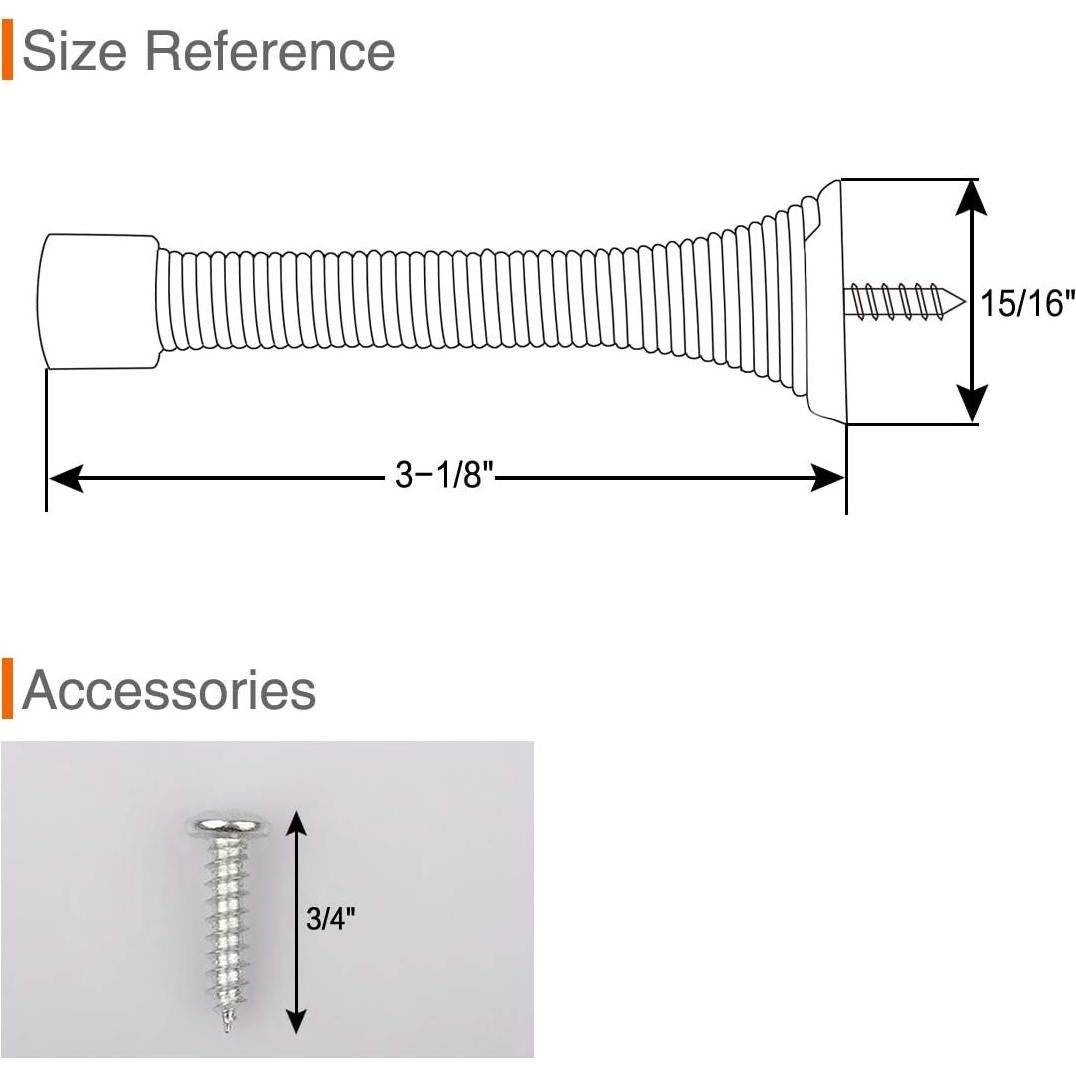 Tope de Puerta de Primavera KOVOSCH Niquel Satinado 2 Piezas