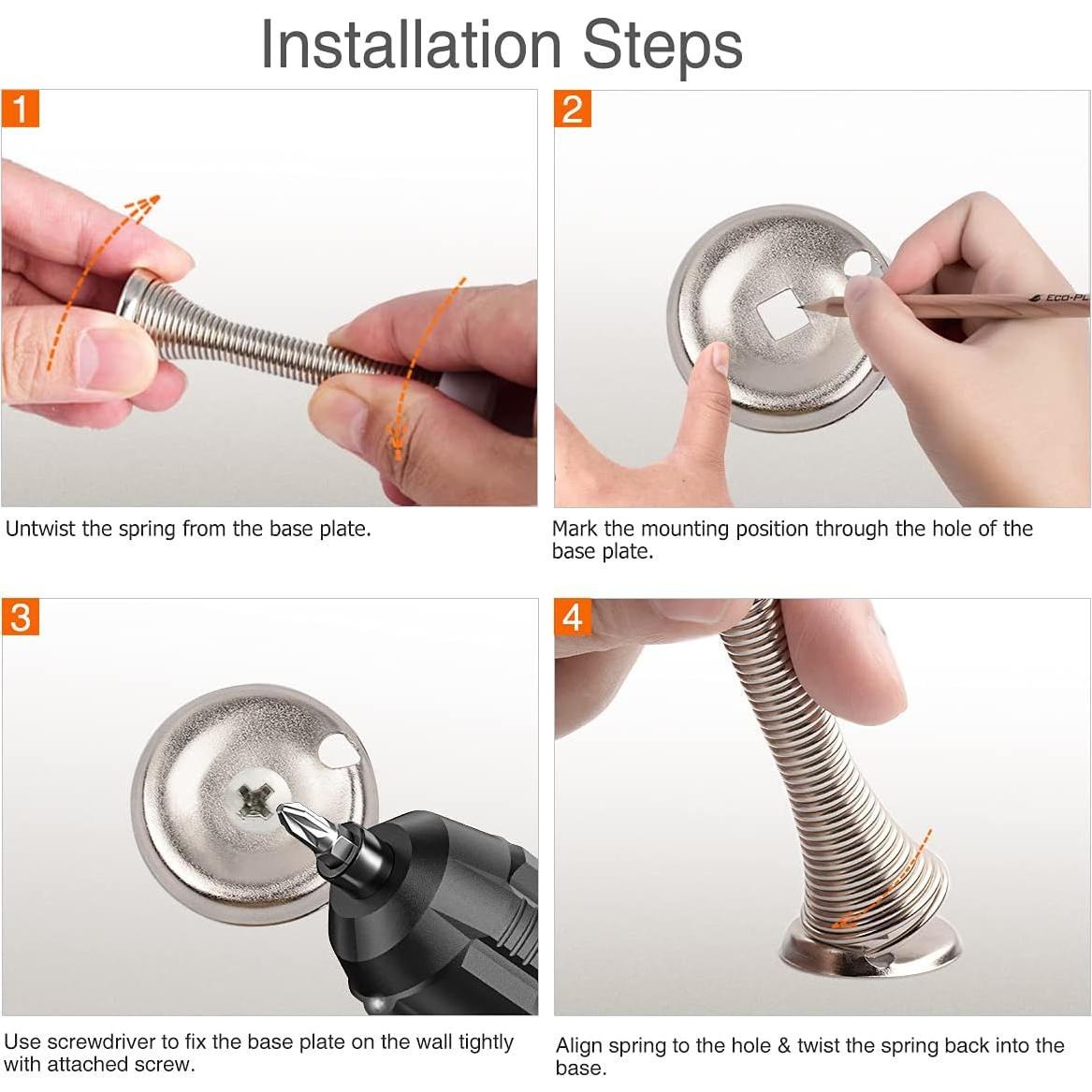 Tope de Puerta de Primavera KOVOSCH Niquel Satinado 2 Piezas