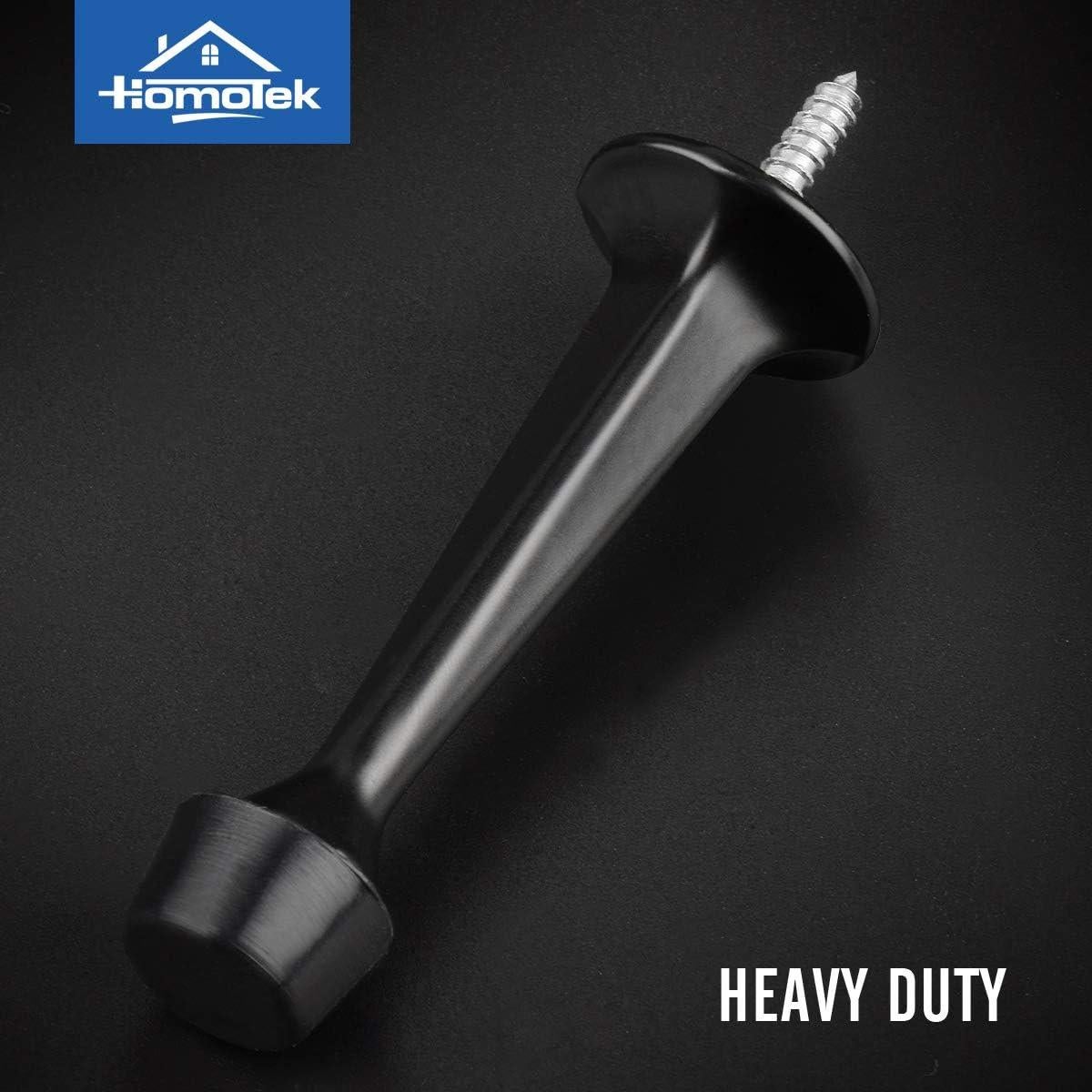 HOMOTEK Paquete de 12 Paradas de Puerta de Zinc y Goma Negro