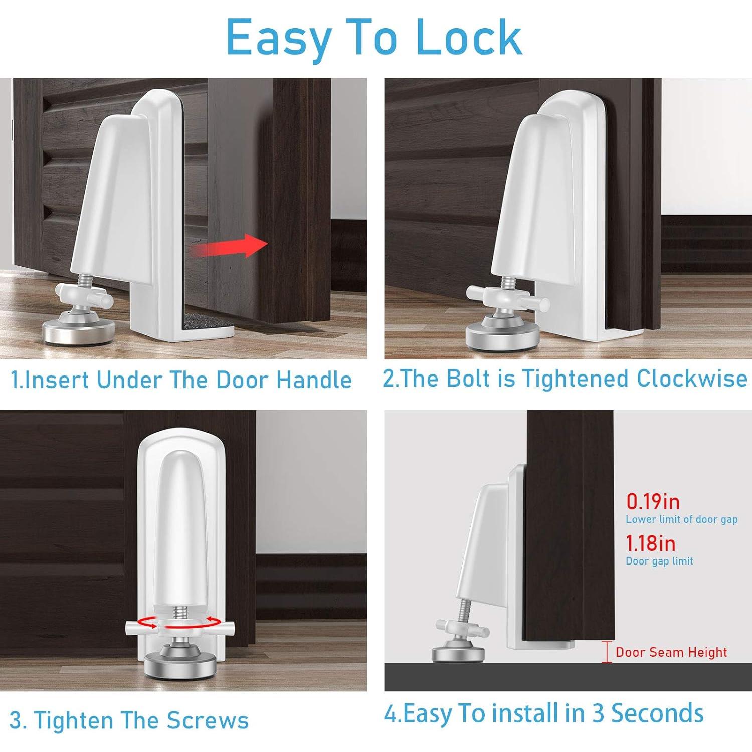 Tope de puerta de seguridad portátil Yoabo, aluminio antideslizante