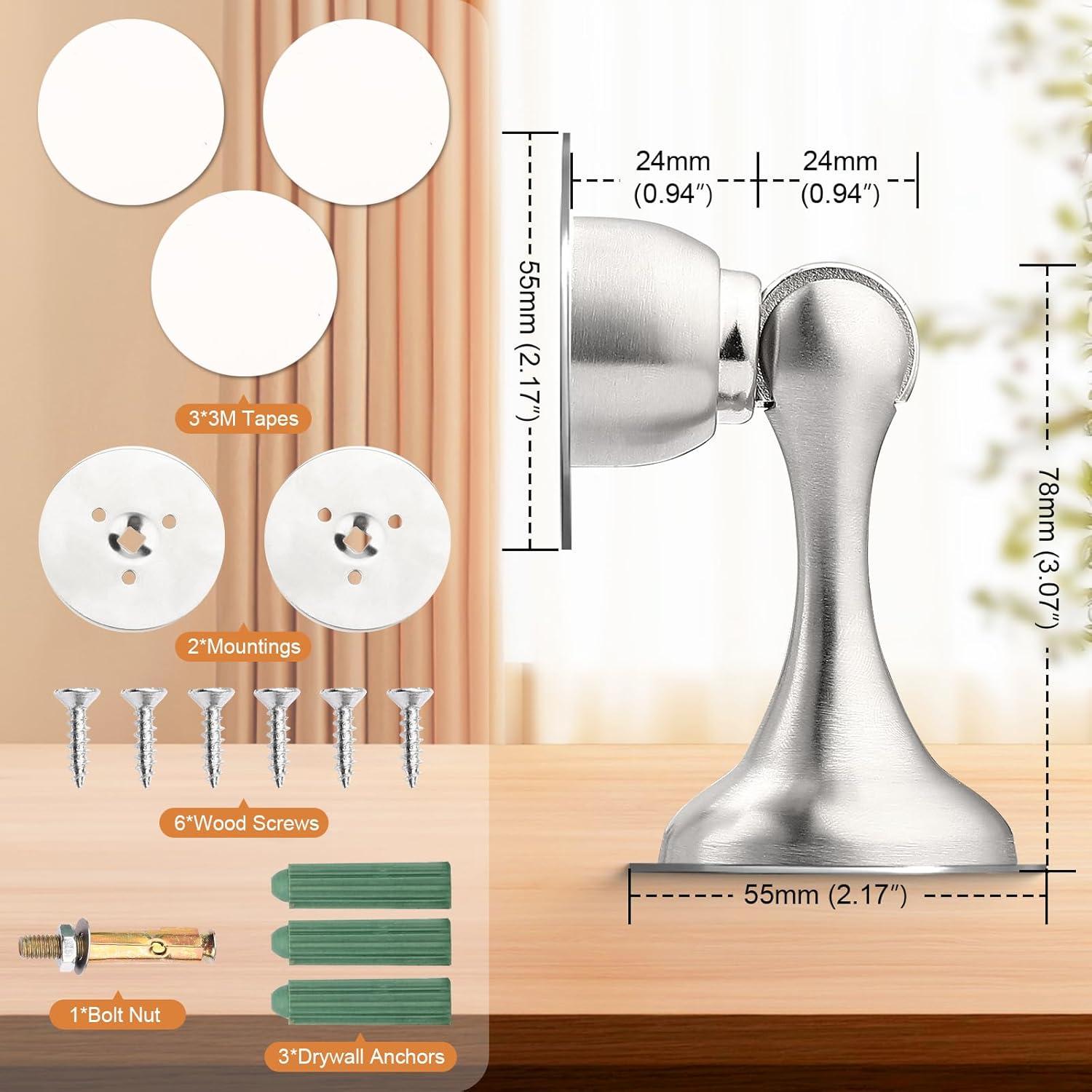 Tope de Puerta Imán Probrico Acero Inoxidable 2 Piezas