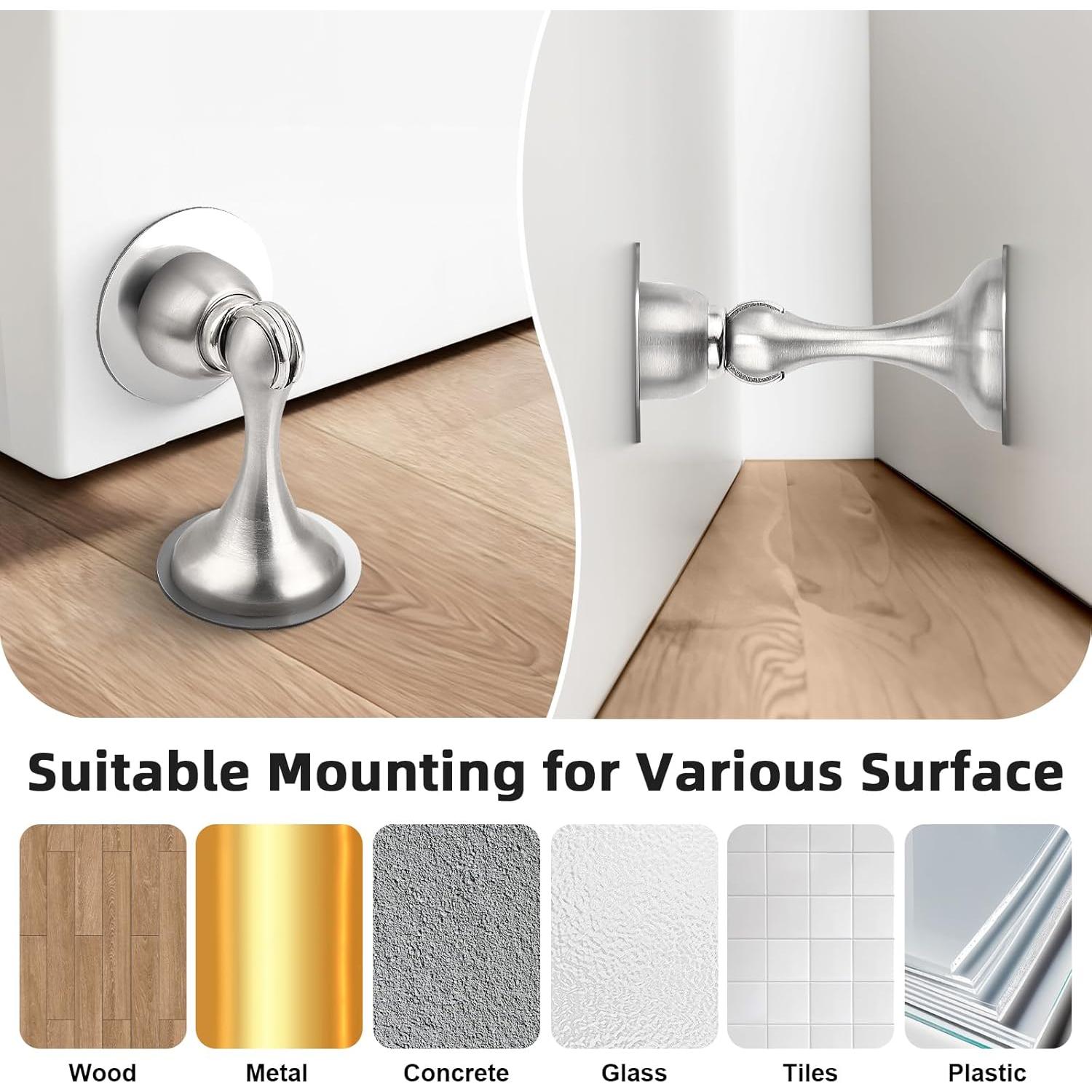 Tope de Puerta Imán Probrico Acero Inoxidable 2 Piezas