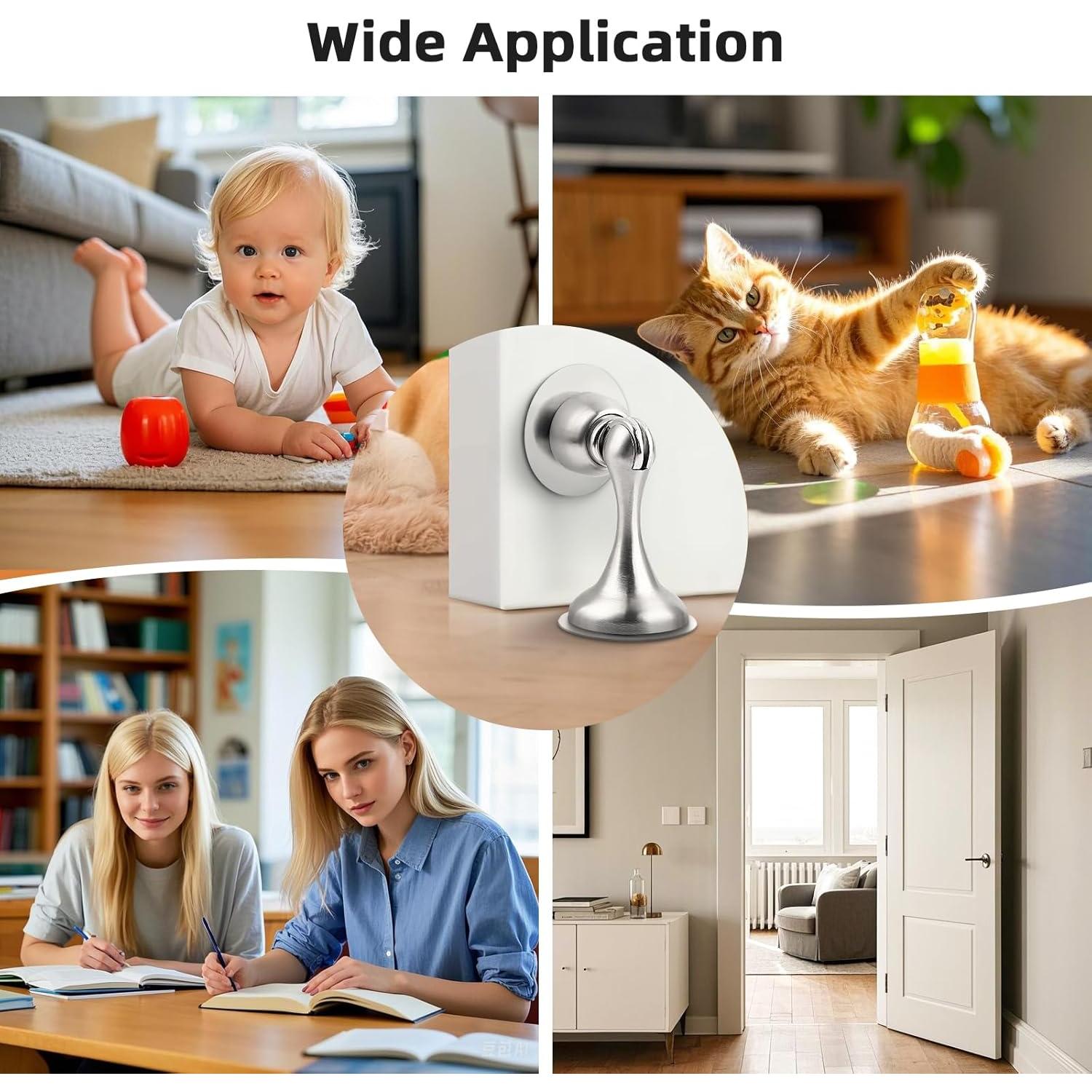 Tope de Puerta Imán Probrico Acero Inoxidable 2 Piezas