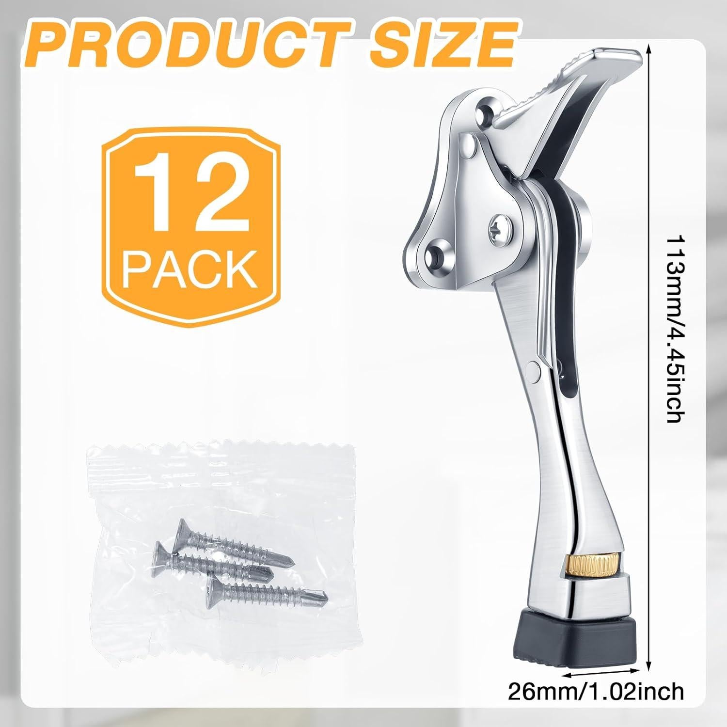 Tope de Puerta Kenning 12 Pcs Metal 20 cm con Punta de Goma