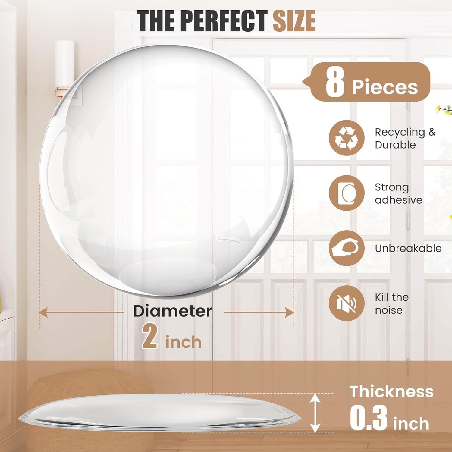 Topes de Puerta Crosize 8 Piezas 5.08 cm Adhesivo Fuerte