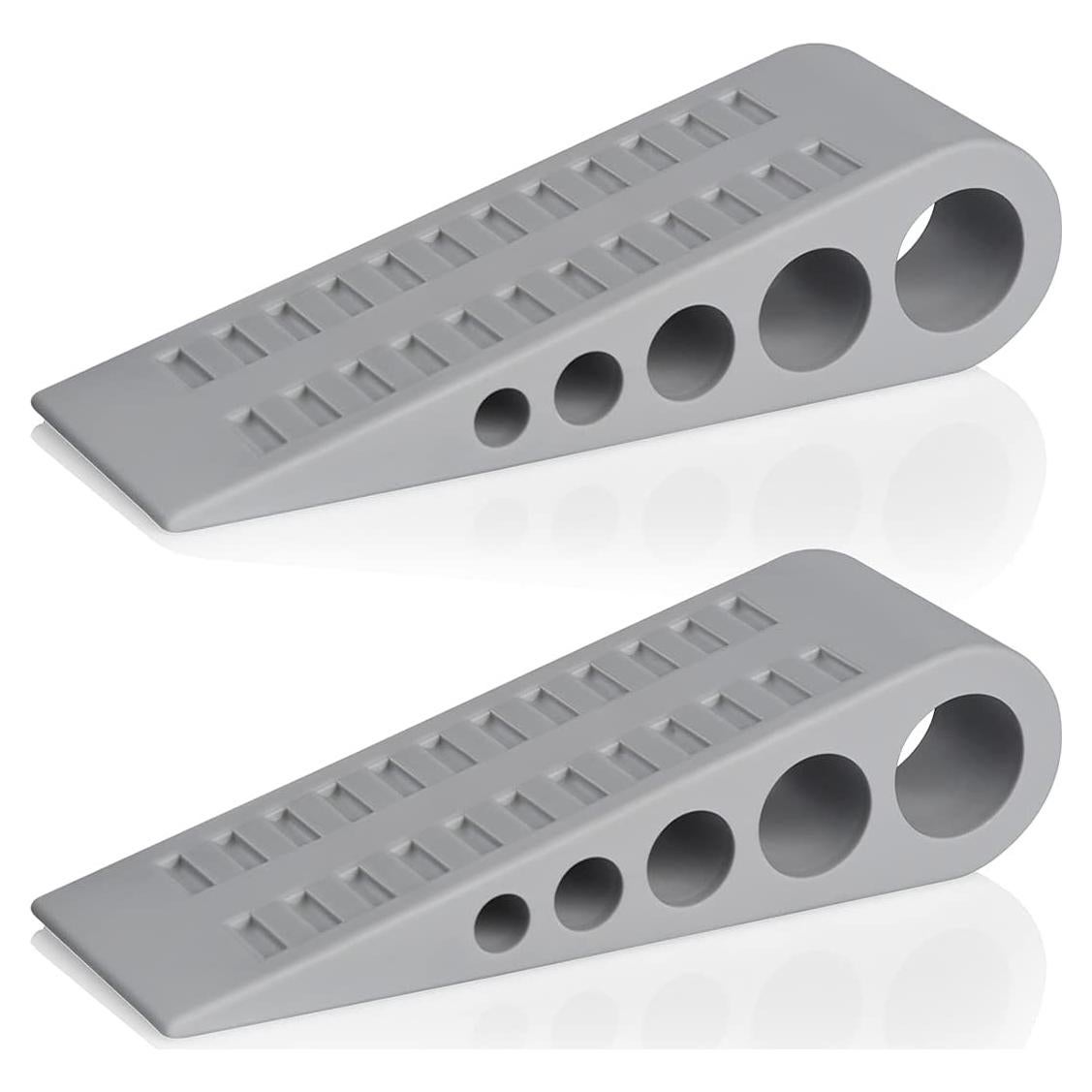 HOMOTEK Cuña de Goma para Puertas 2 Piezas Gris 12.7x3.9cm