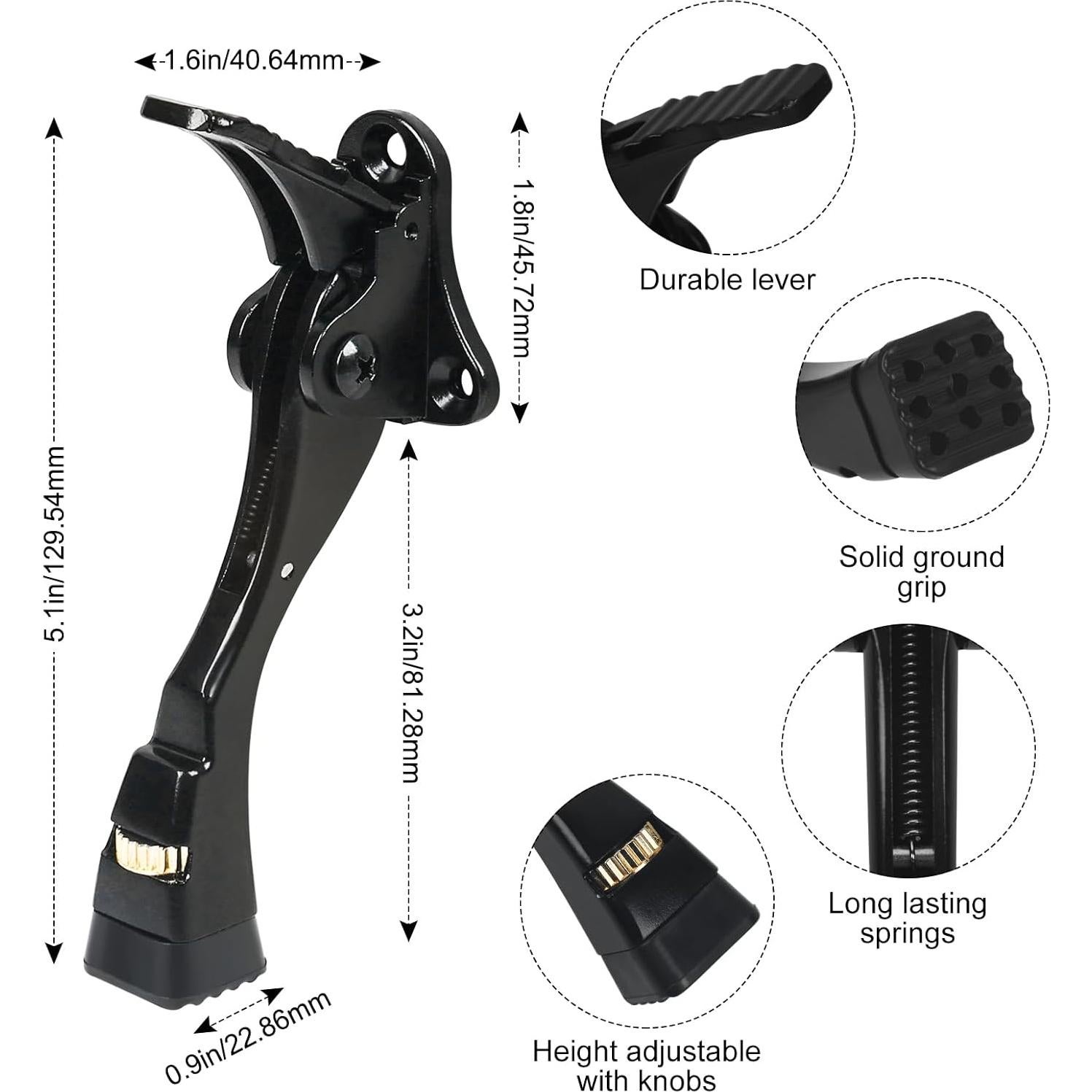 Tope de puerta ajustable ENYZTBI negro 10.16 cm alta resistencia