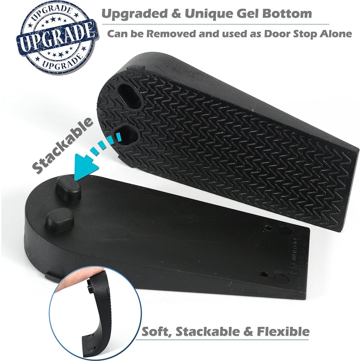 Juego de 4 Tapones de Puerta Newkiton Antideslizantes Negro