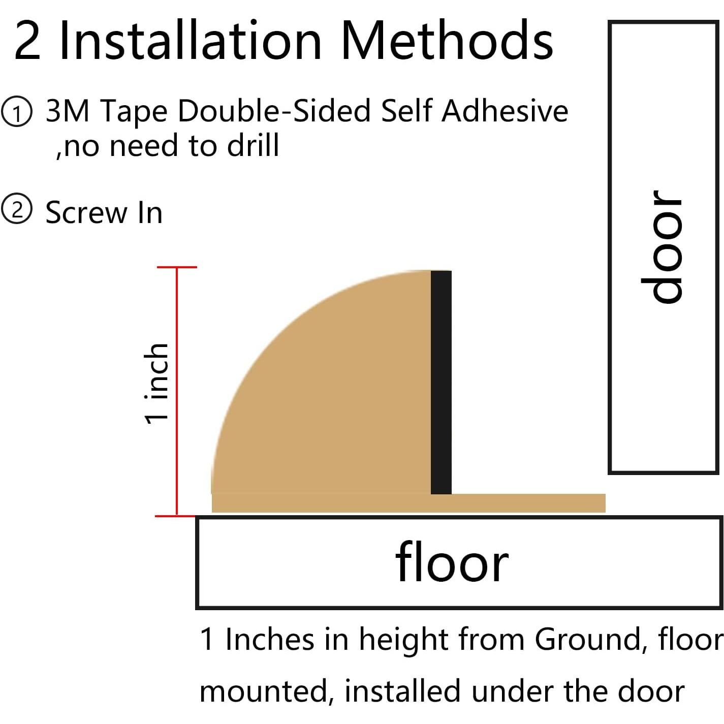 2 Paradas de Puerta Montadas en el Suelo LemonHo Dorado