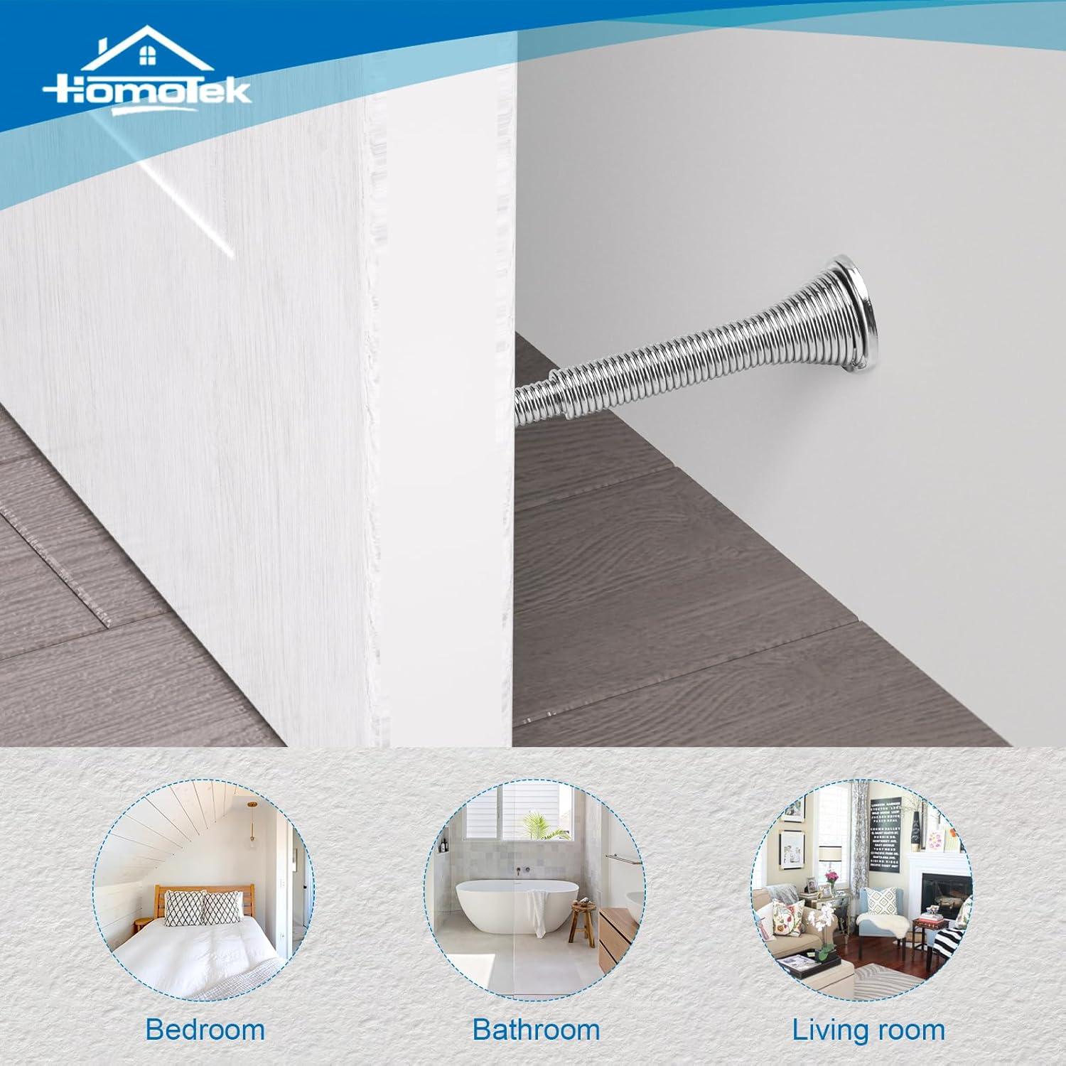 Topes de Puerta Telescópicos HOMOTEK 2 Piezas Níquel Satinado