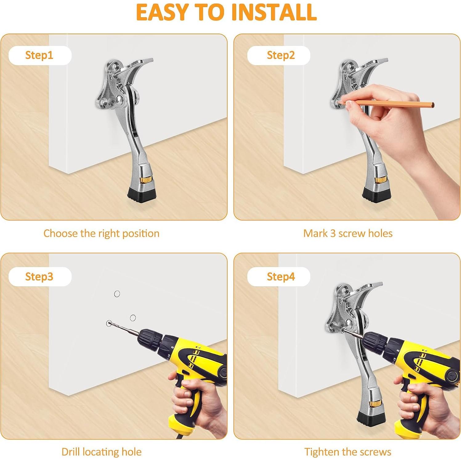 Tope de Puerta GoldPig 2 Paquetes Niquel Satinado 10.16cm