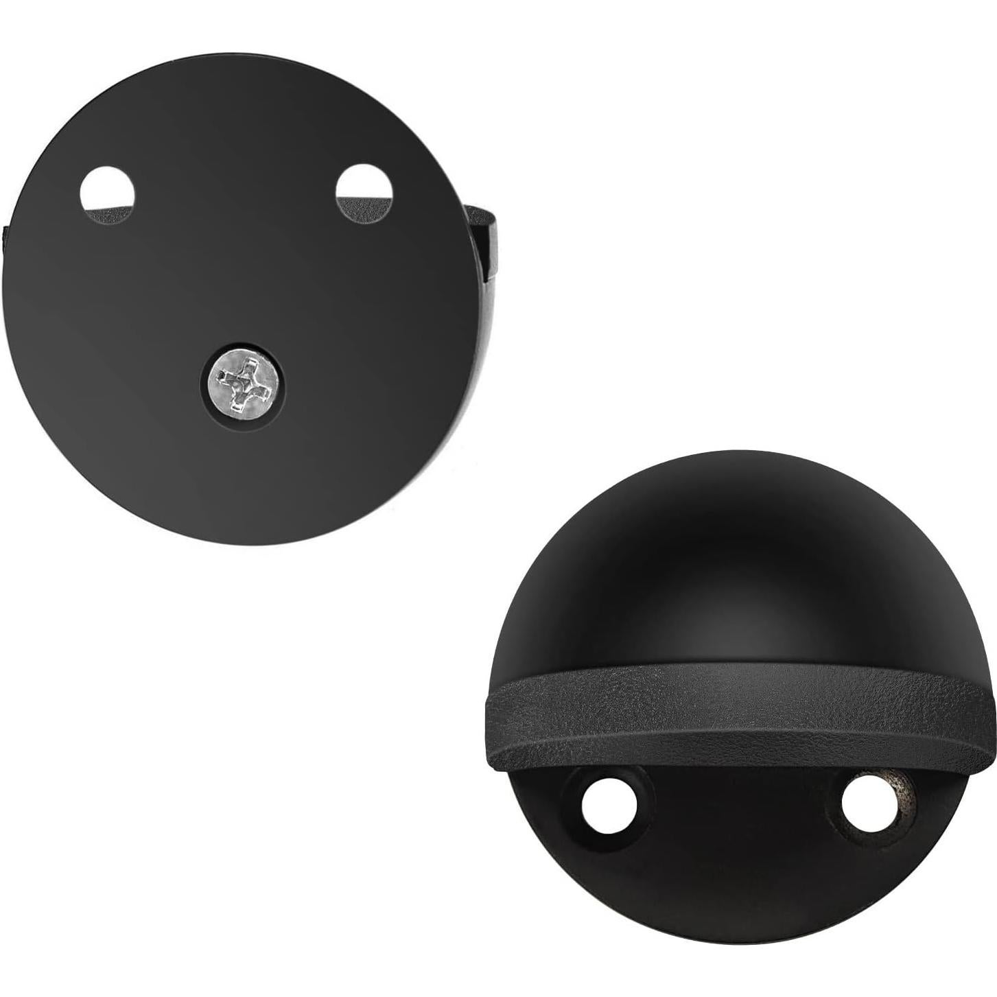 Topes de puerta Gudui negros, paquete de 4, sin taladrar