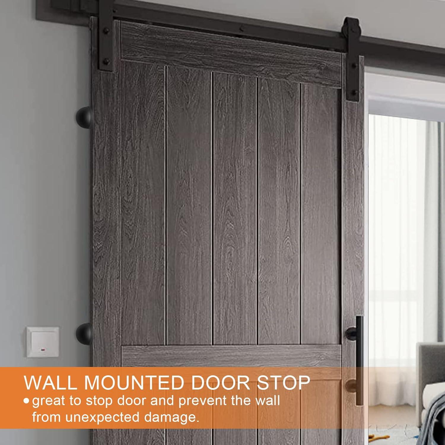 Topes de puerta Gudui negros, paquete de 4, sin taladrar