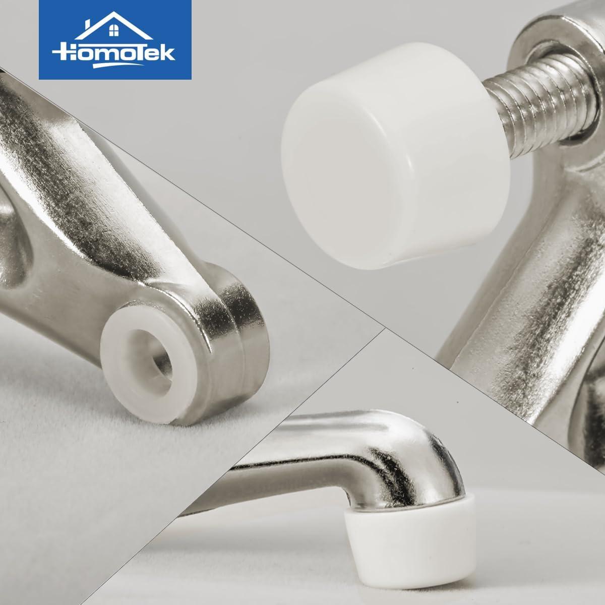 Tope de Puerta Ajustable HOMOTEK con Pasador de Bisagra Níquel Satinado