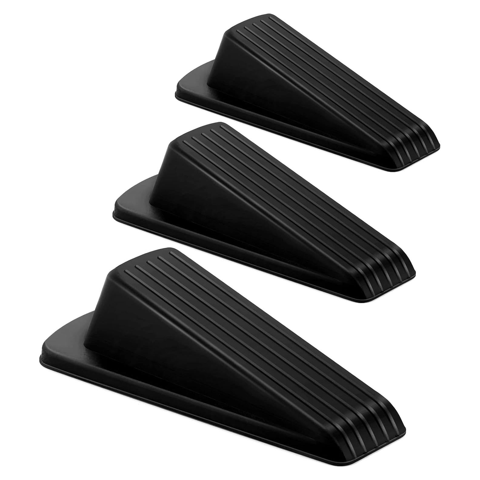Crosize Tapones de Goma para Puertas - 3 Piezas, Negro