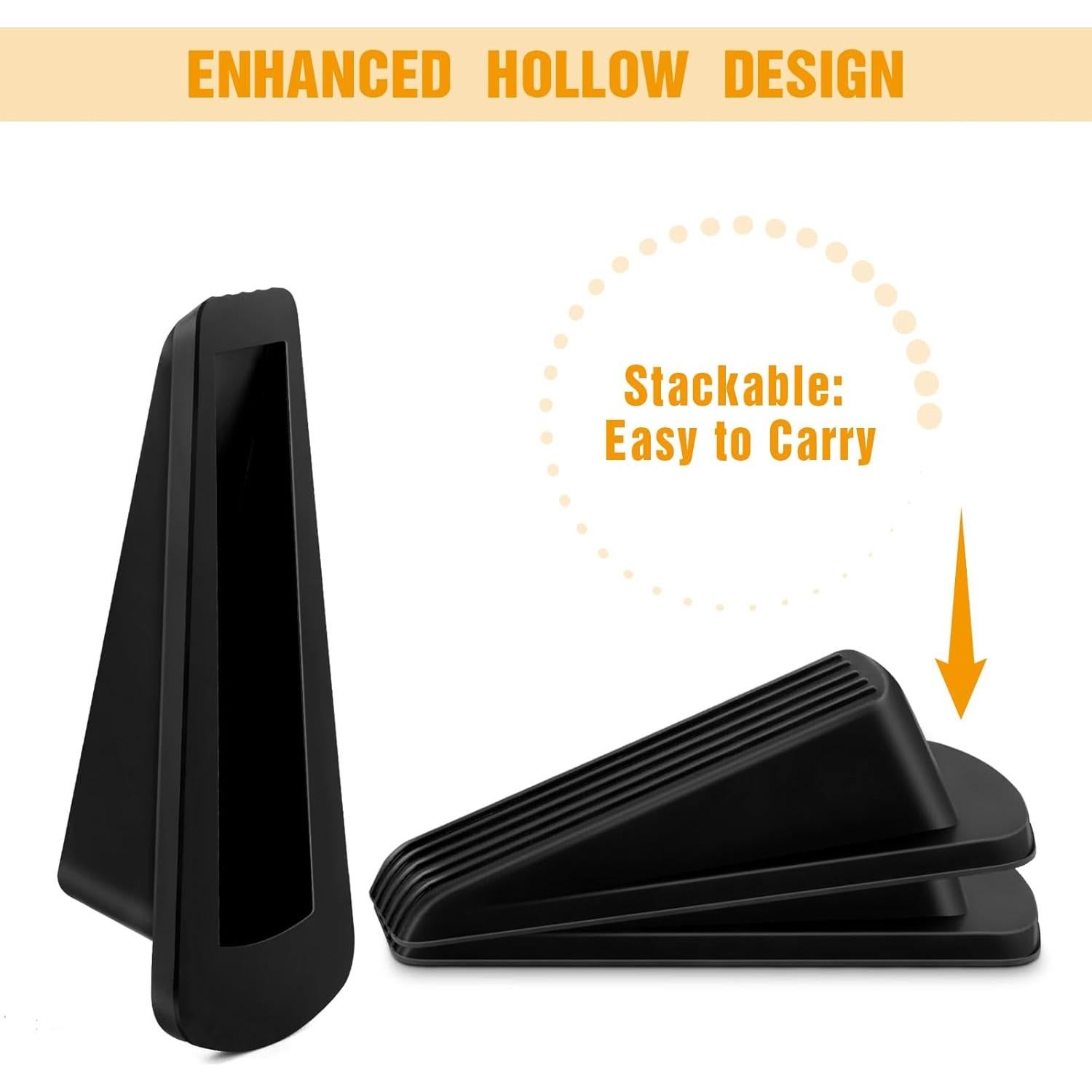 Crosize Tapones de Goma para Puertas - 3 Piezas, Negro