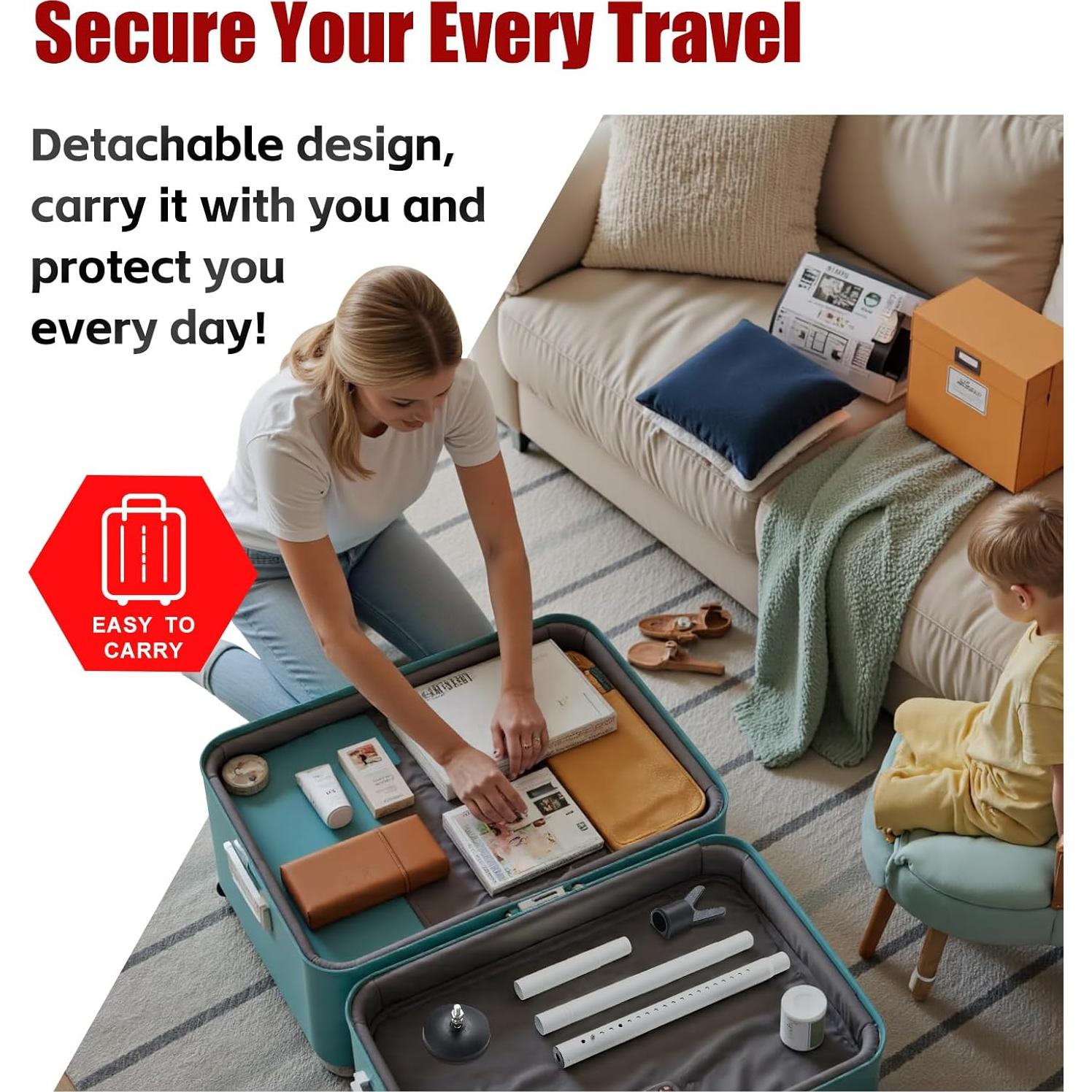 Barra de Seguridad Ajustable Wefaith 600LB para Puertas