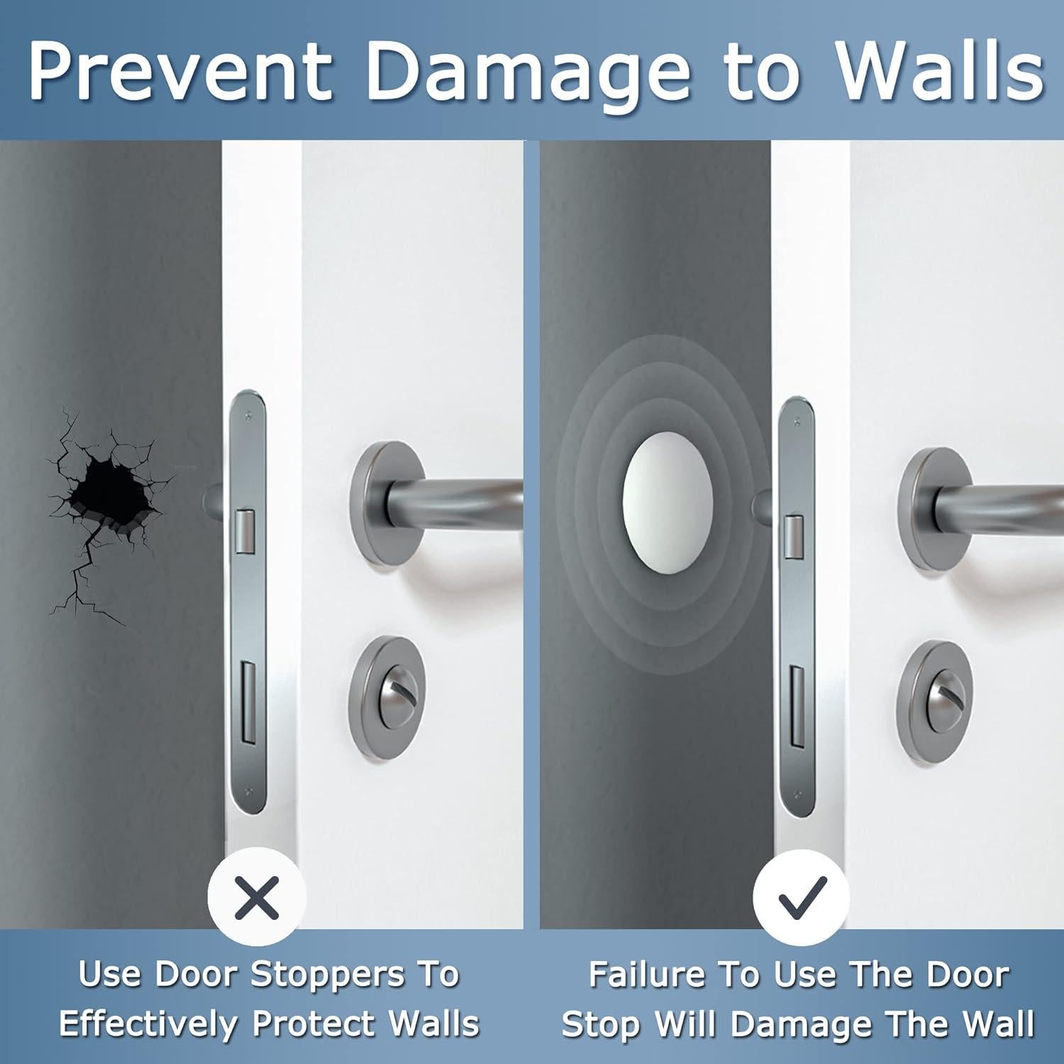 Topes de Puerta XoYoZo Silicona 4.5cm Redondo Blanco