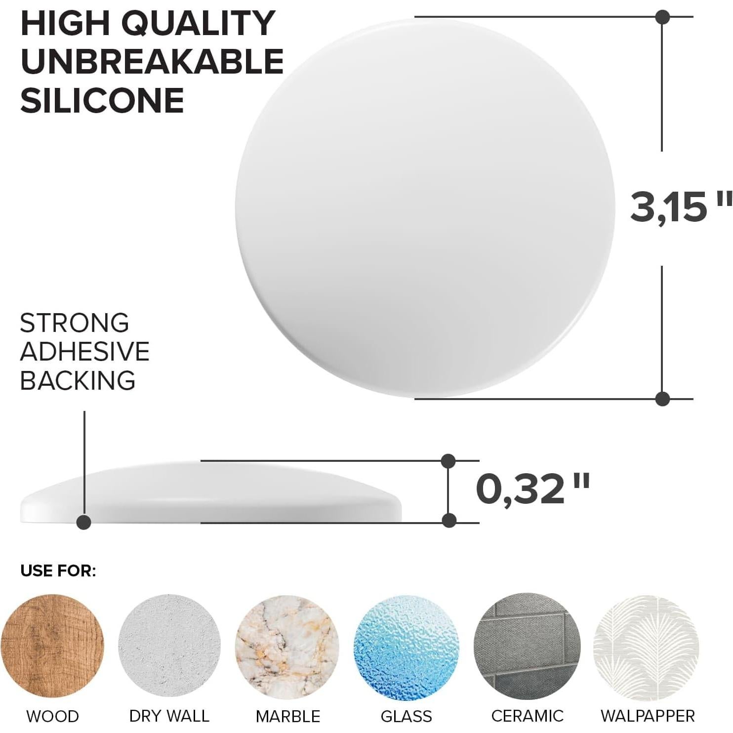 Topes de Puerta X-Protector 8 cm - 4 Piezas Silicona Blanca