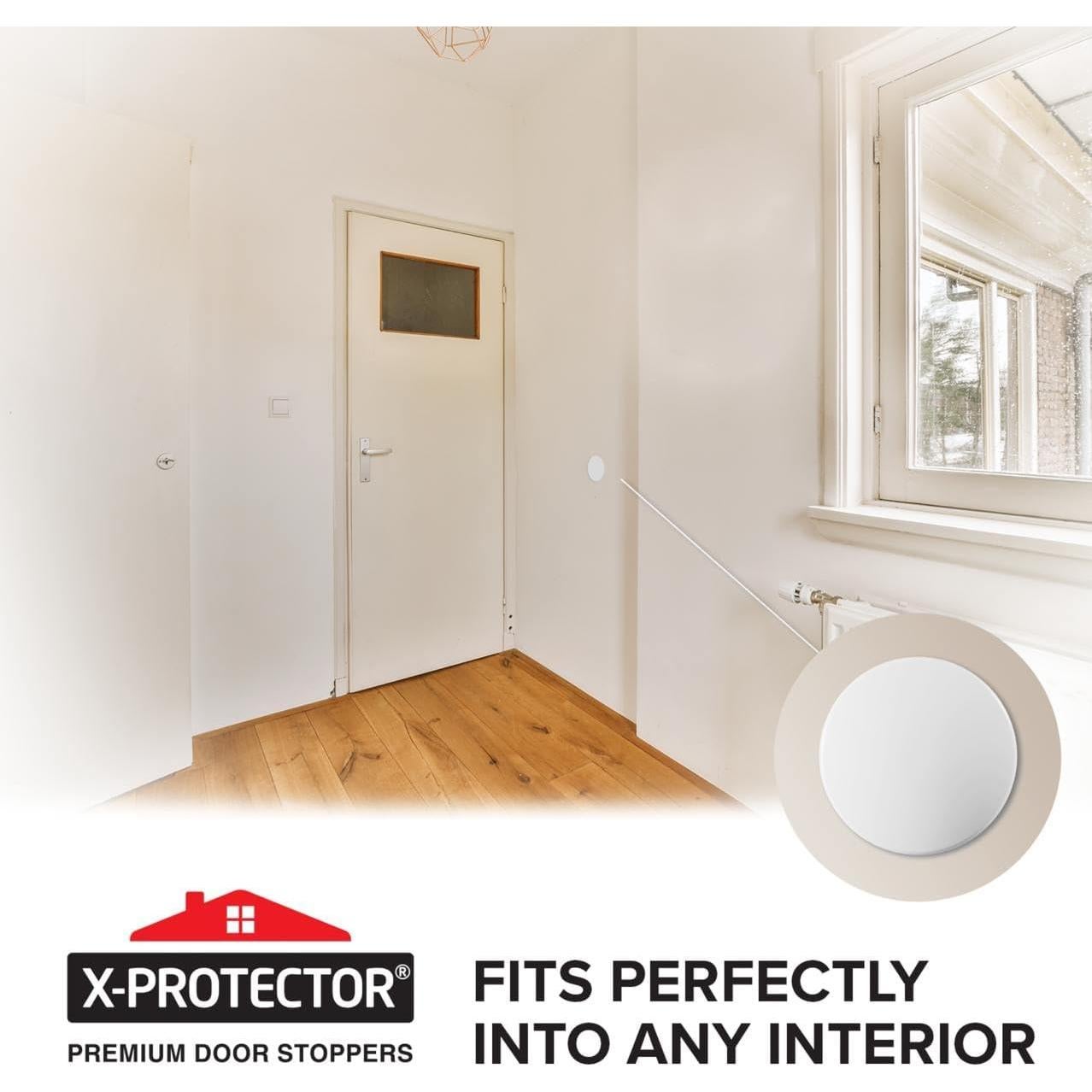 Topes de Puerta X-Protector 8 cm - 4 Piezas Silicona Blanca