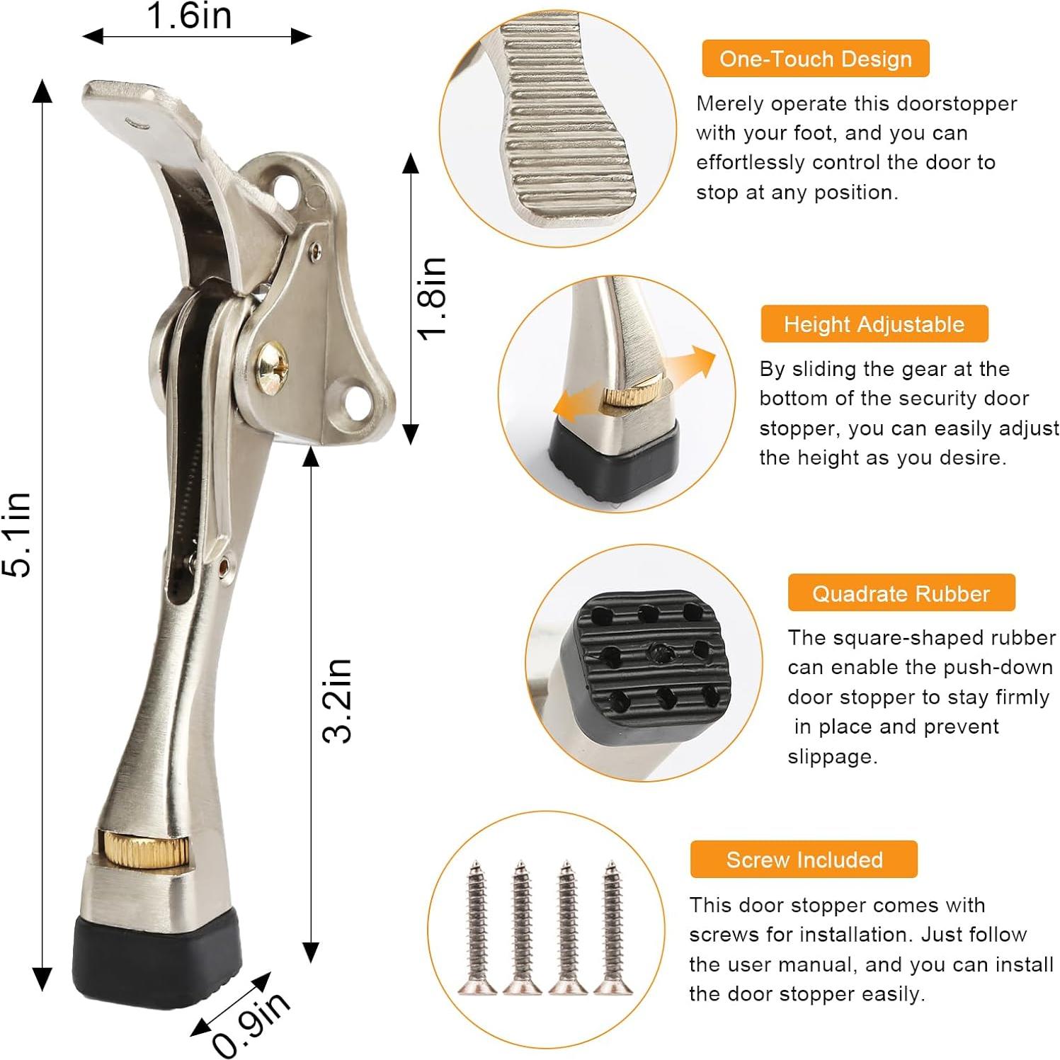 Tope de puerta KXIPB 10 cm - 2 unidades aluminio níquel satinado