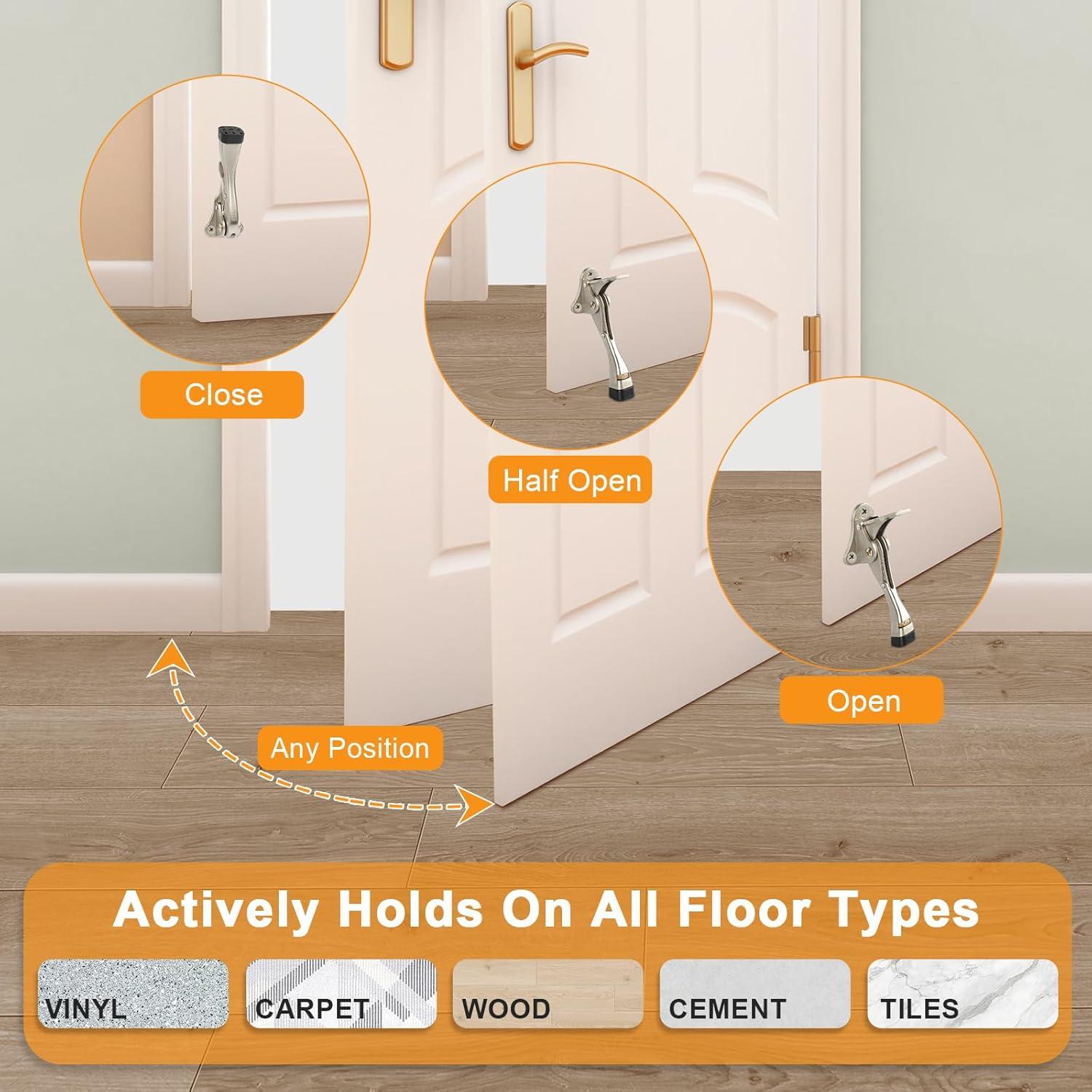 Tope de puerta KXIPB 10 cm - 2 unidades aluminio níquel satinado