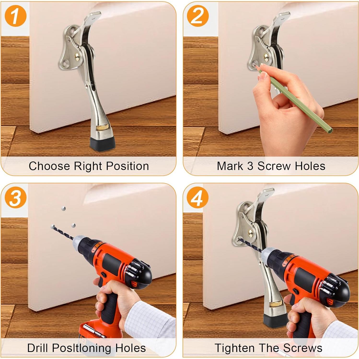 Tope de puerta KXIPB 10 cm - 2 unidades aluminio níquel satinado