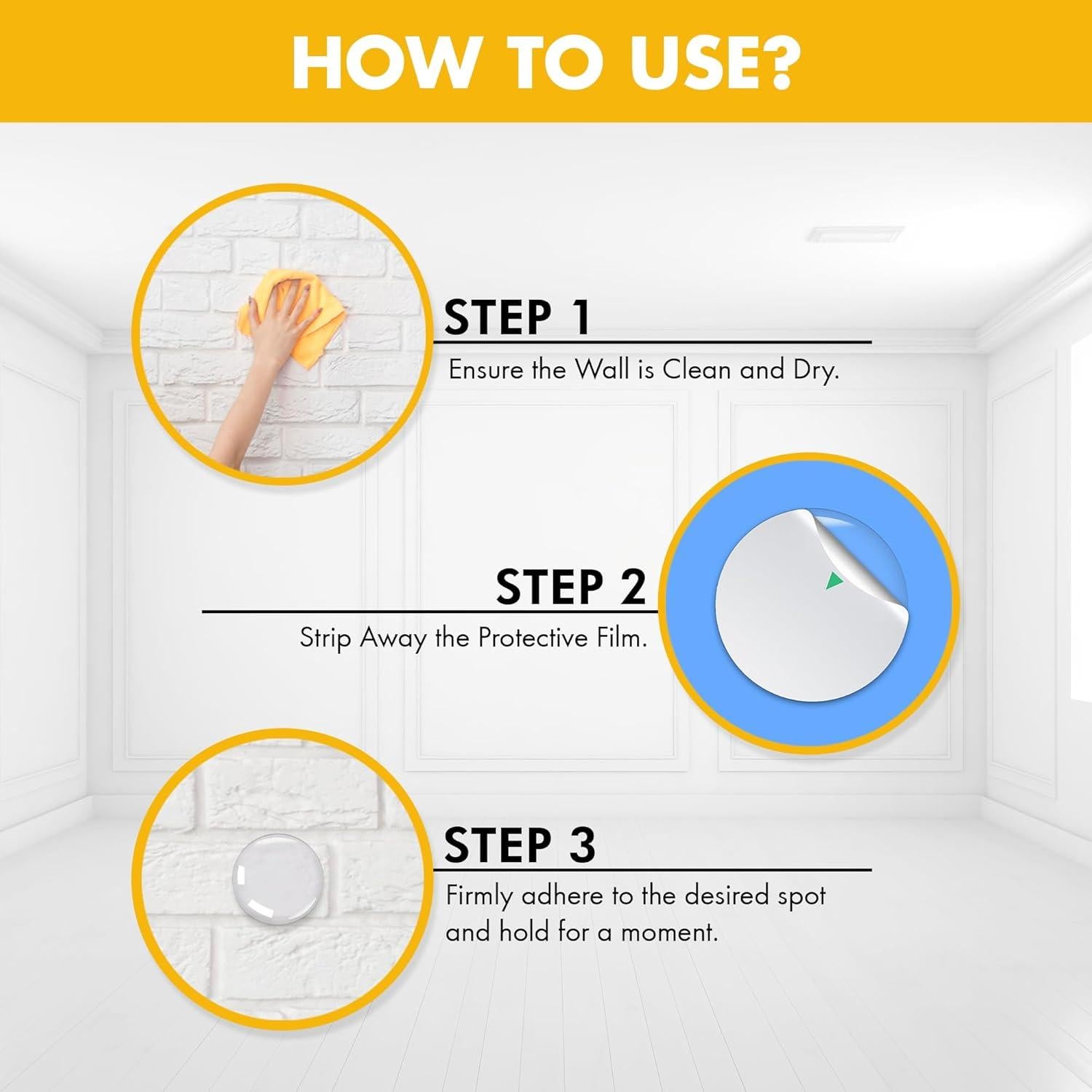 Topes de puerta Afixers blancos autoadhesivos 4 unidades 7.62 cm