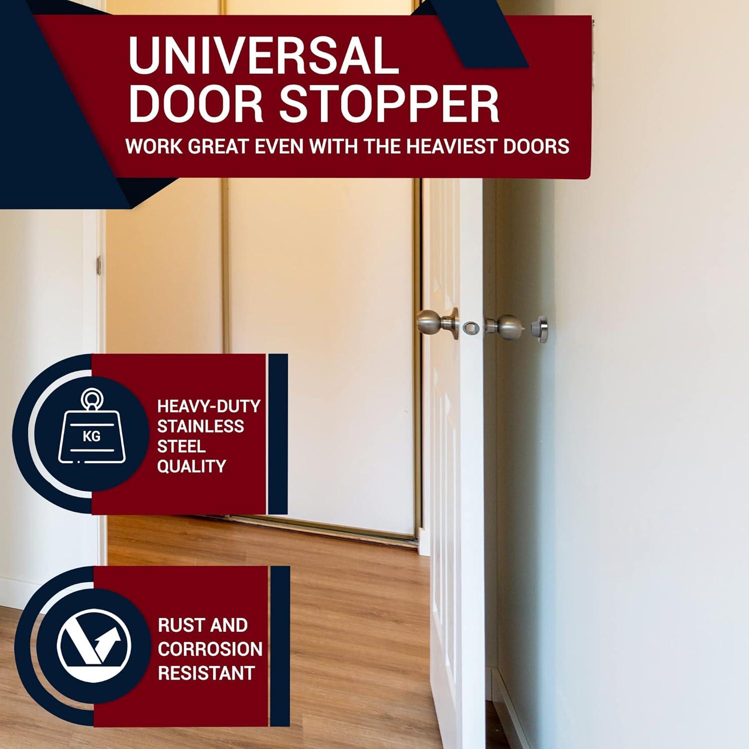 Tope de puerta redondo NYCO de acero inoxidable - Cromo Satinado