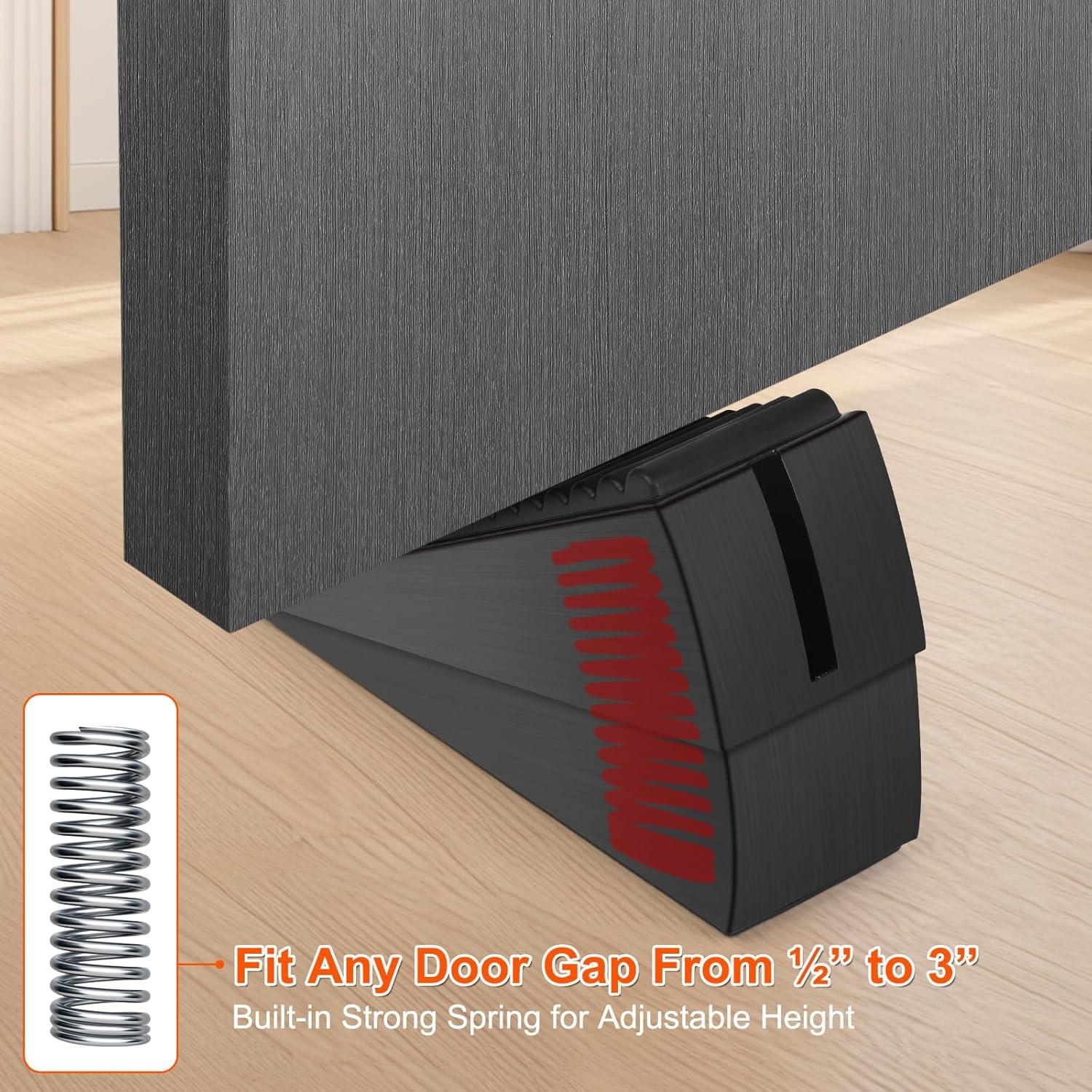 Tope de puerta ajustable ENYZTBI negro, acero inoxidable, 0.22 kg