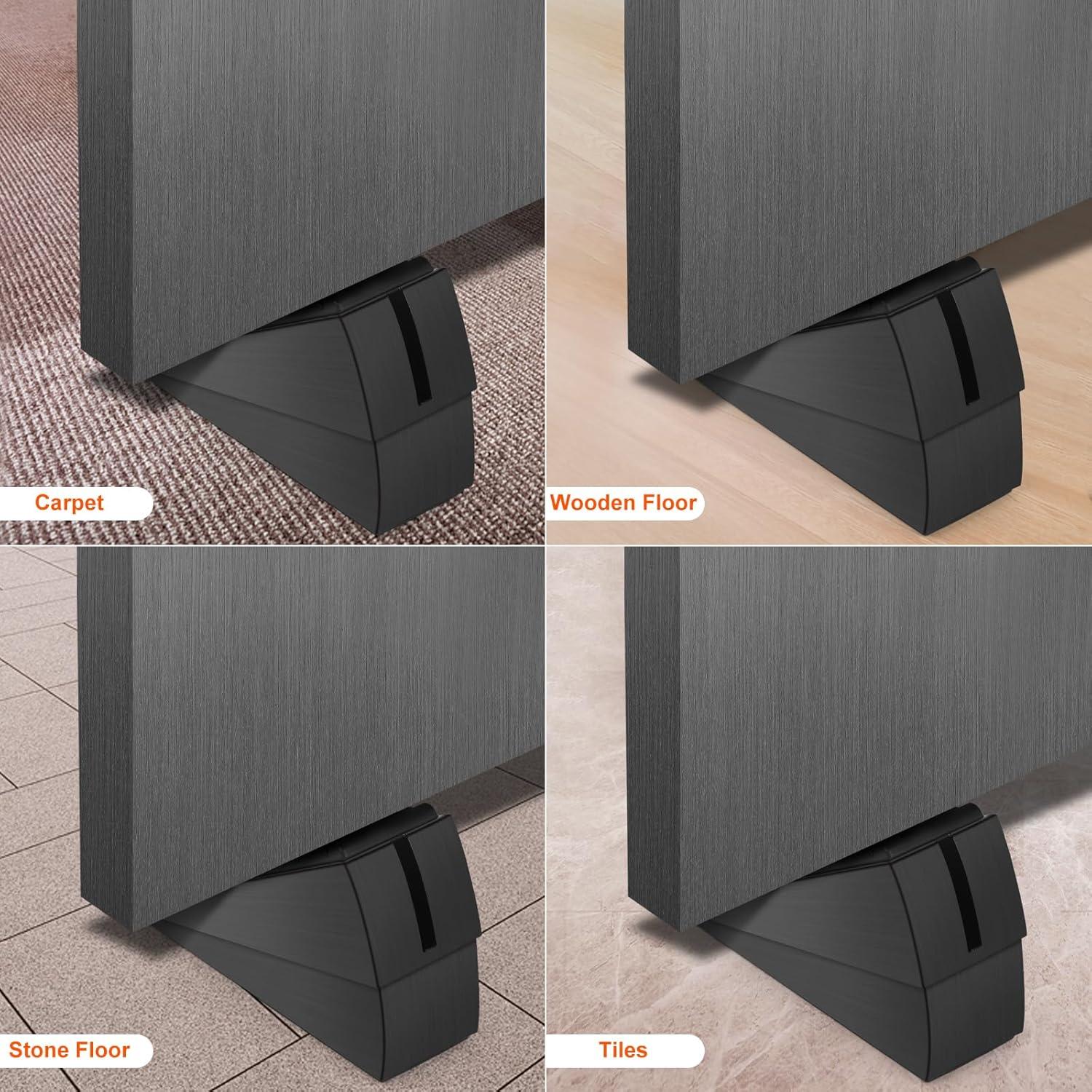 Tope de puerta ajustable ENYZTBI negro, acero inoxidable, 0.22 kg