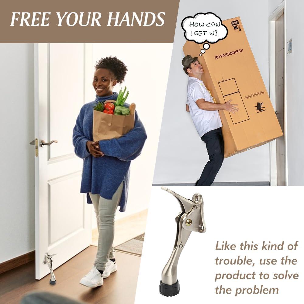 Tope de puerta de patada KXIPB - 2 unidades aluminio plata