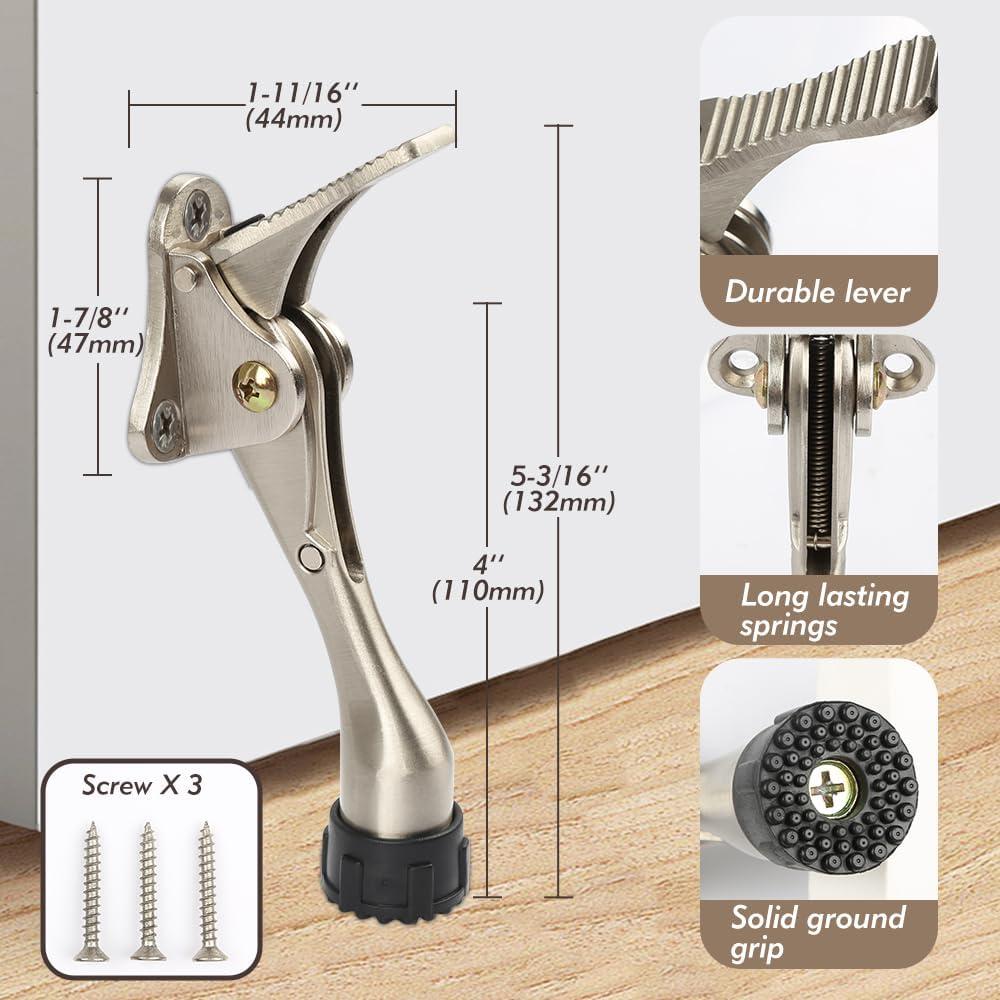Tope de puerta de patada KXIPB - 2 unidades aluminio plata